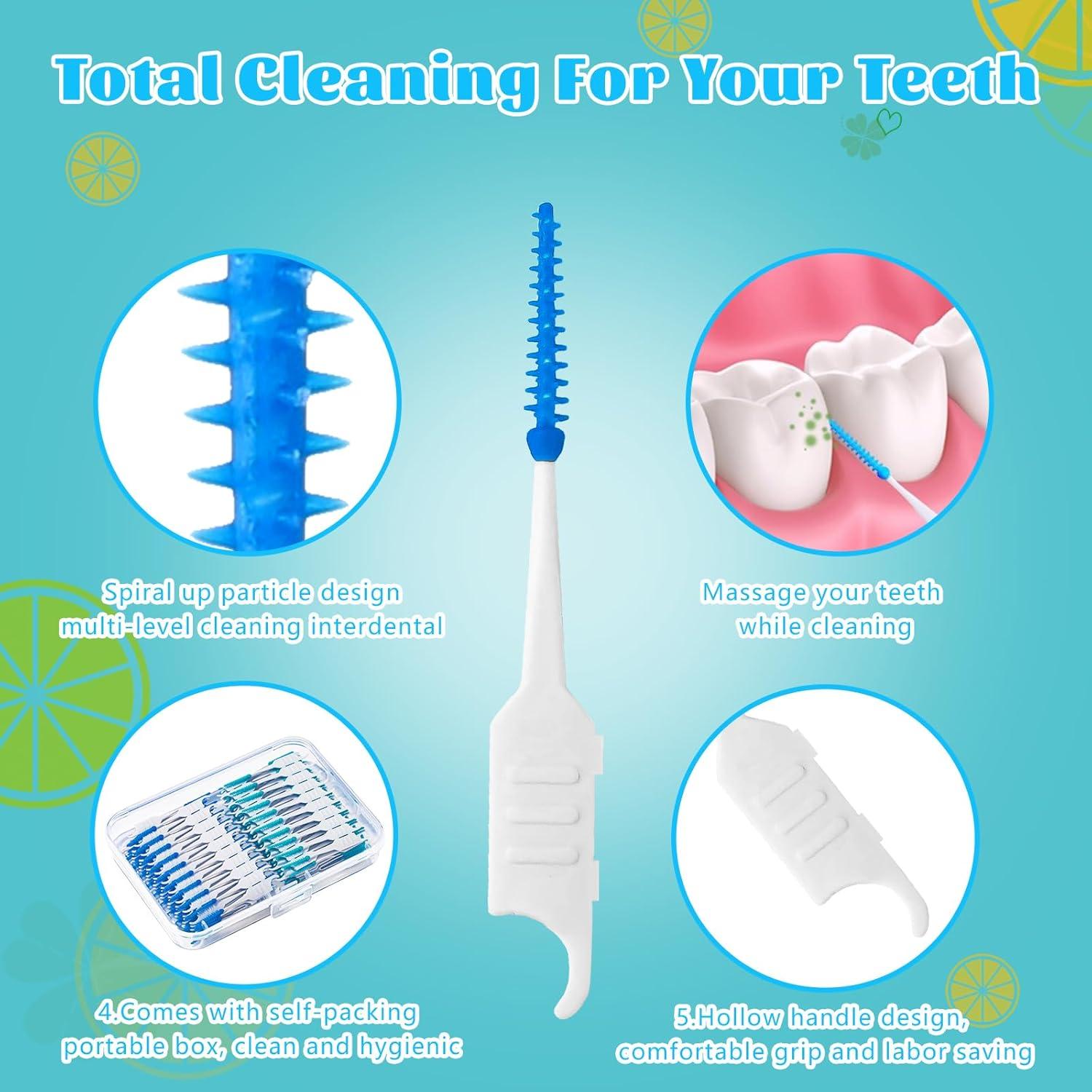 250 Palillos de Hilo Dental Lanjue Azul y Verde con Estuche