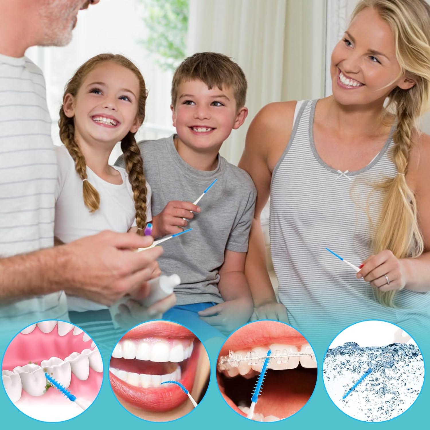 250 Palillos de Hilo Dental Lanjue Azul y Verde con Estuche