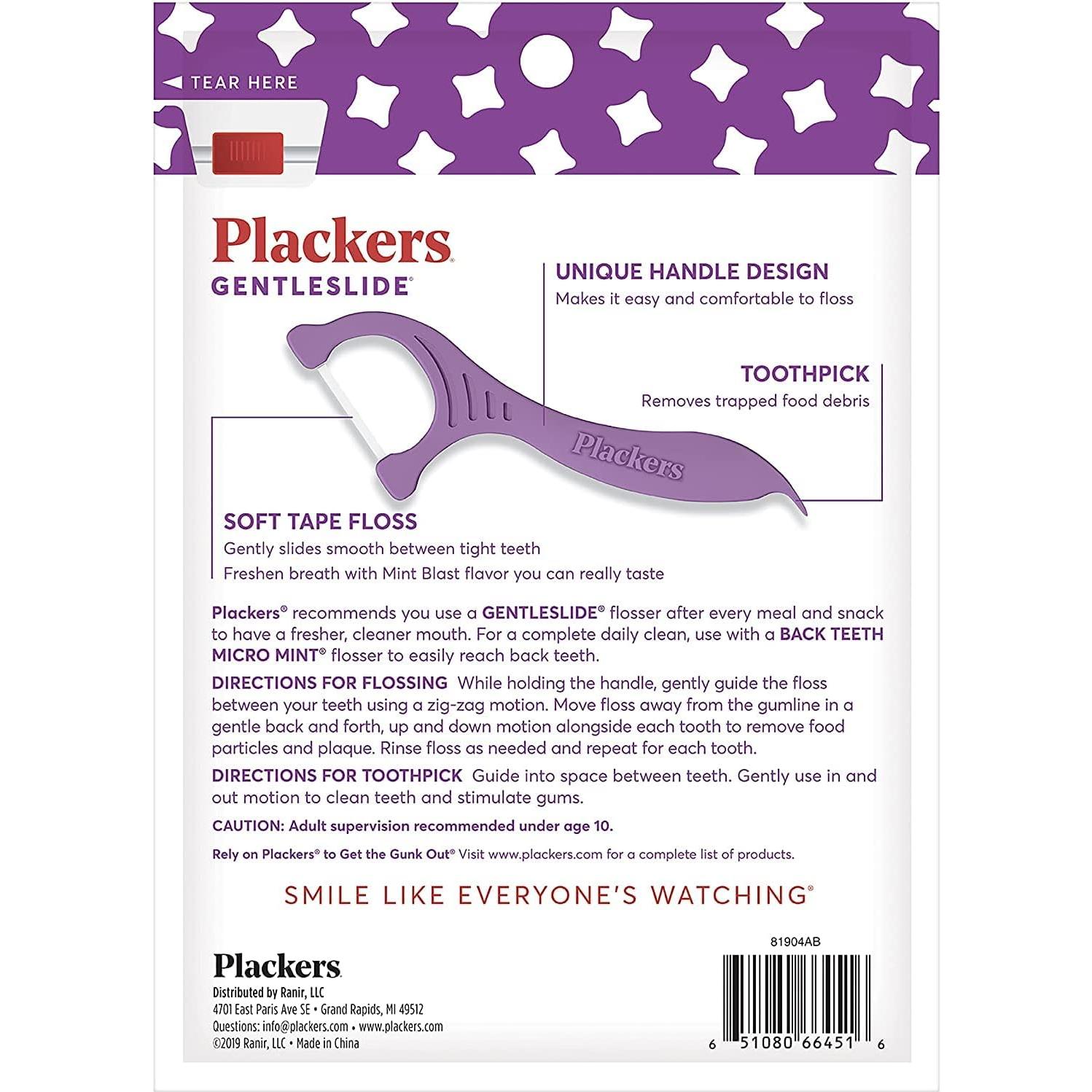 Hilos Dentales Plackers Gentleslide 90 Unidades Paquete de 2