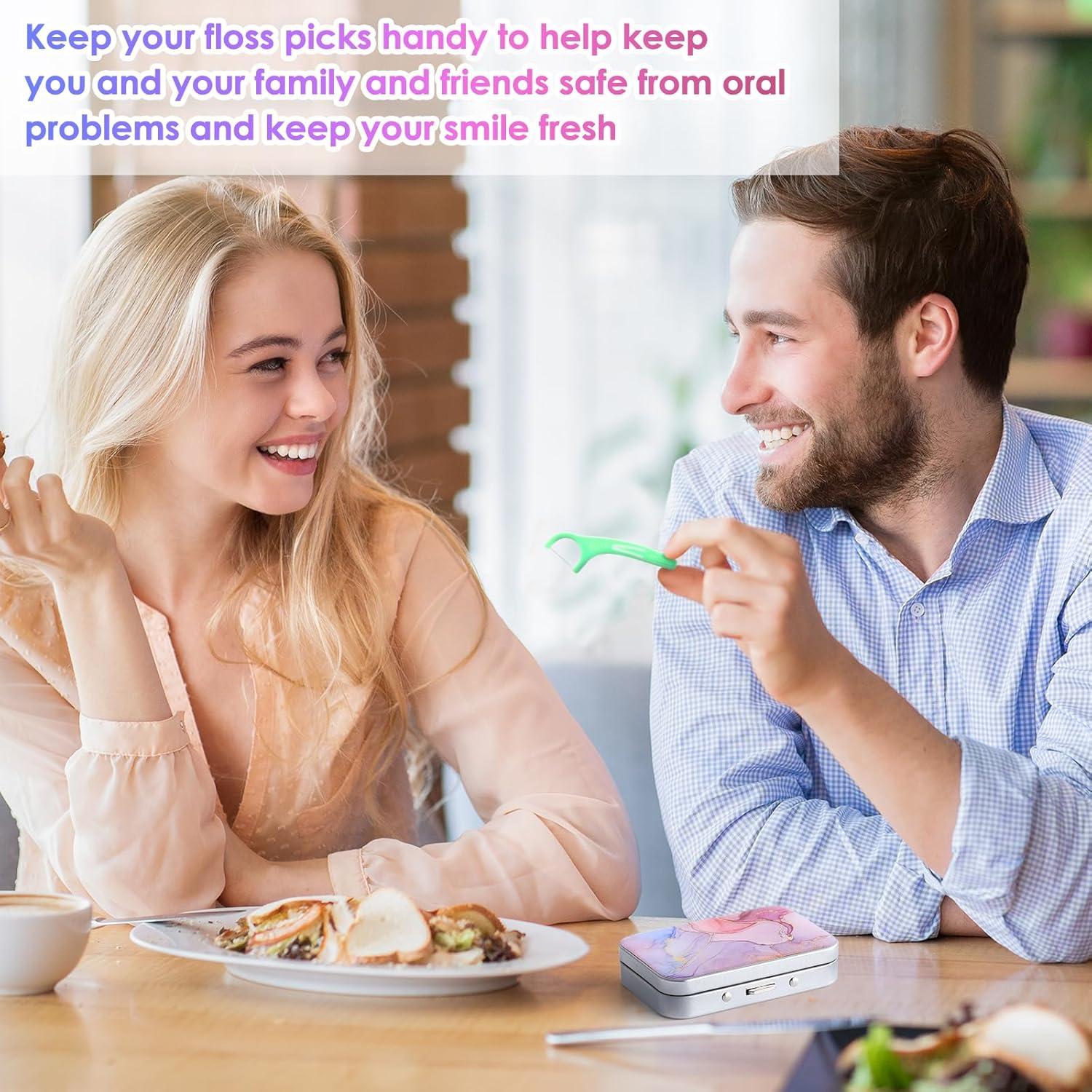 Estuche Portátil para Hilo Dental Gerkia Mármol Rosa 7.1x4.8cm