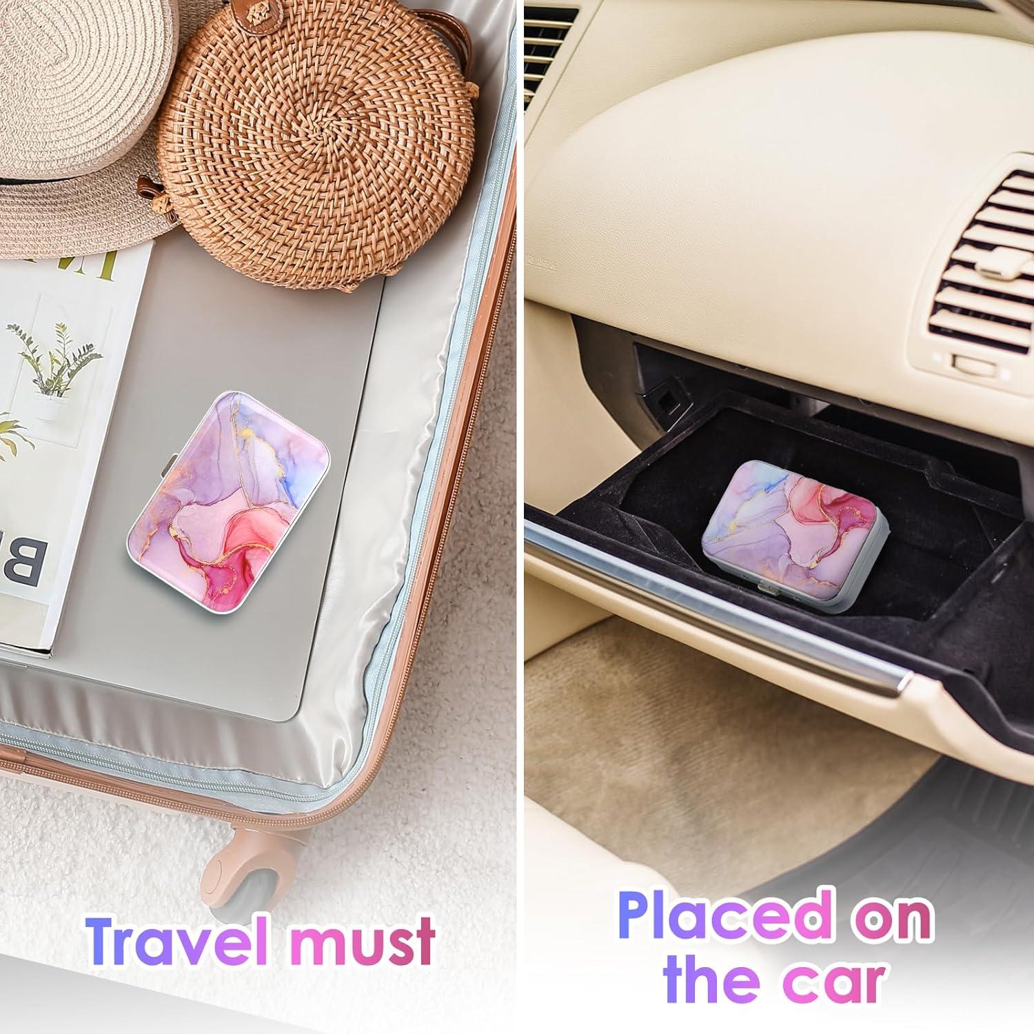 Estuche Portátil para Hilo Dental Gerkia Mármol Rosa 7.1x4.8cm