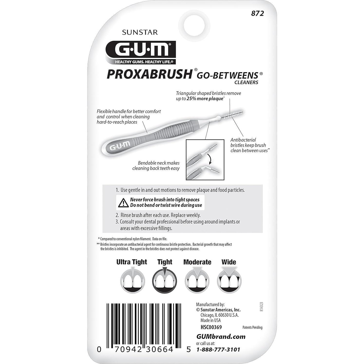 Limpiadores Interdentales GUM Proxabrush 872H - 10 Unidades