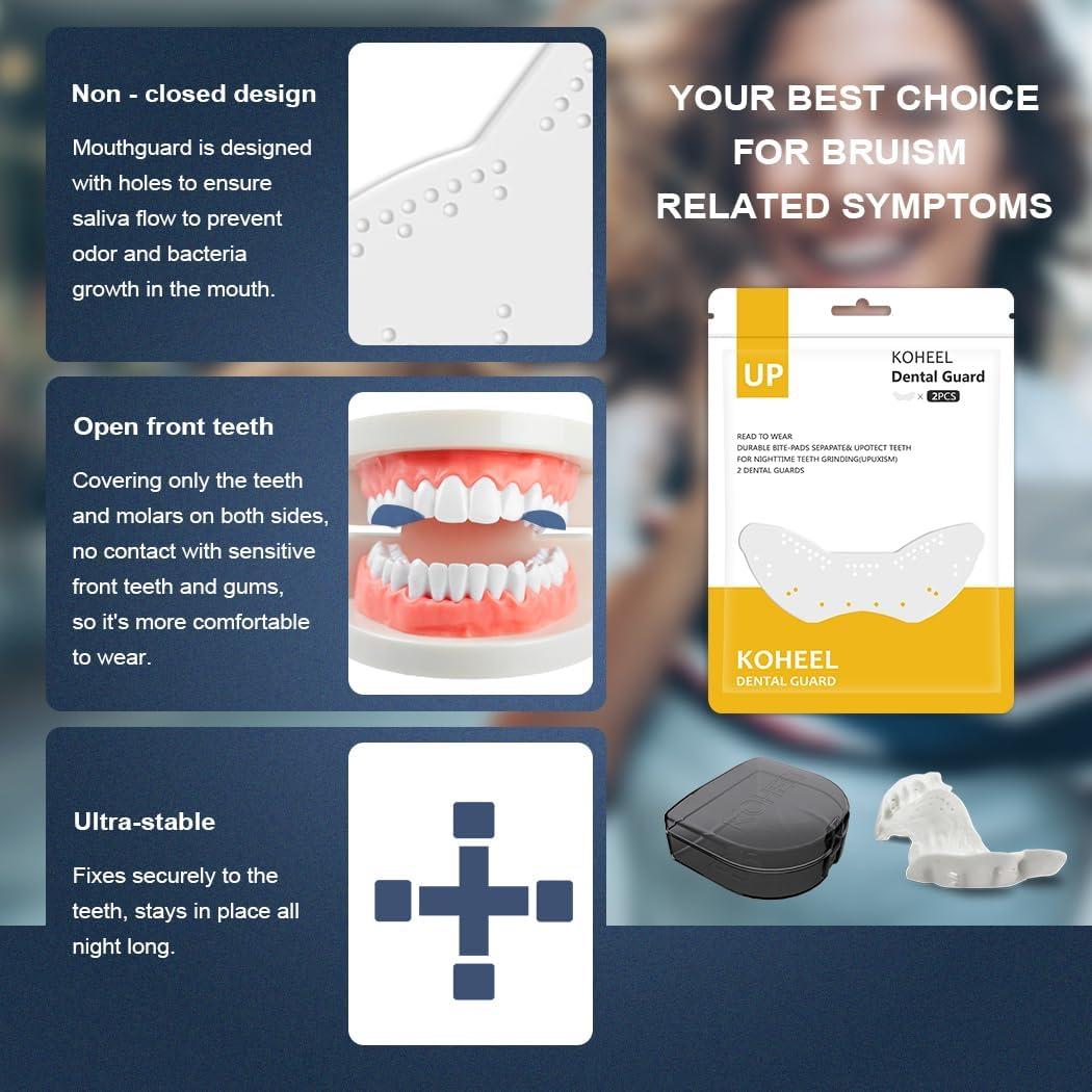 Protector Bucal KOHEEL Ultra Ligero para Bruxismo - 2 Unidades