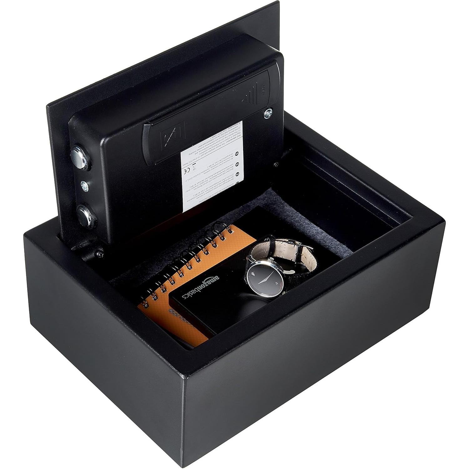 Caja Fuerte Electrónica Amazon Basics 30x22x11 cm Negra