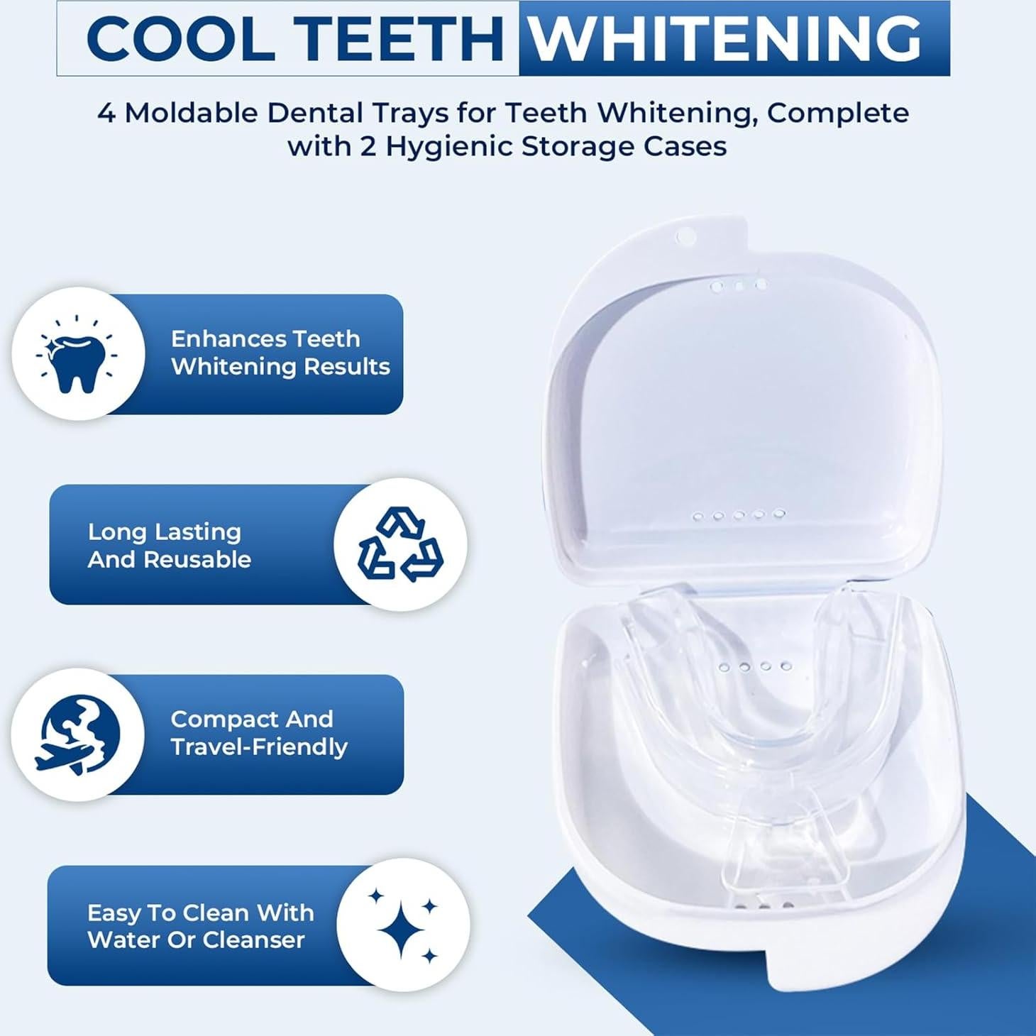 Bandejas Moldables para Blanqueamiento Dental Cool Teeth 6 Piezas