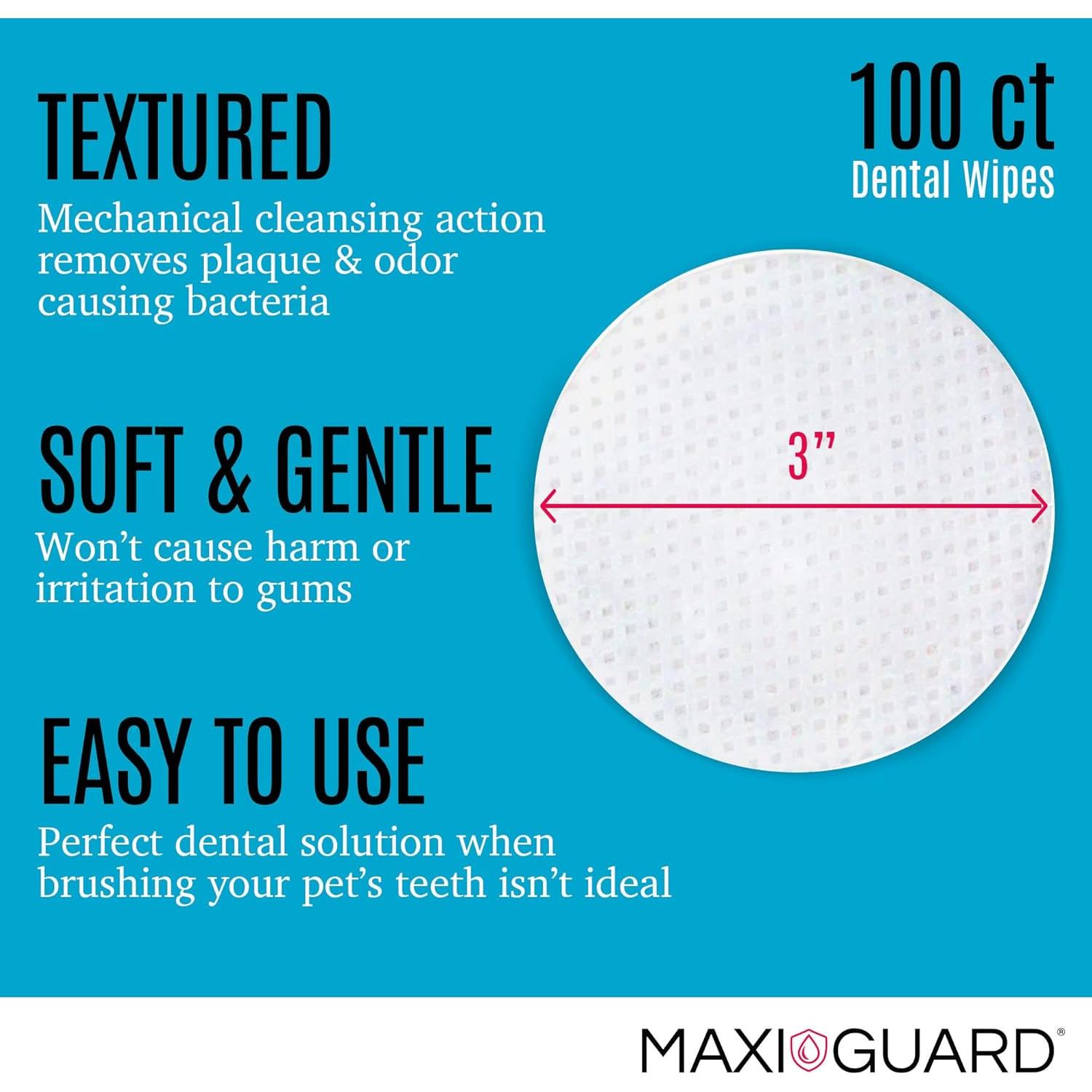 Toallitas de Limpieza Dental MAXI/GUARD para Mascotas 100 Unidades