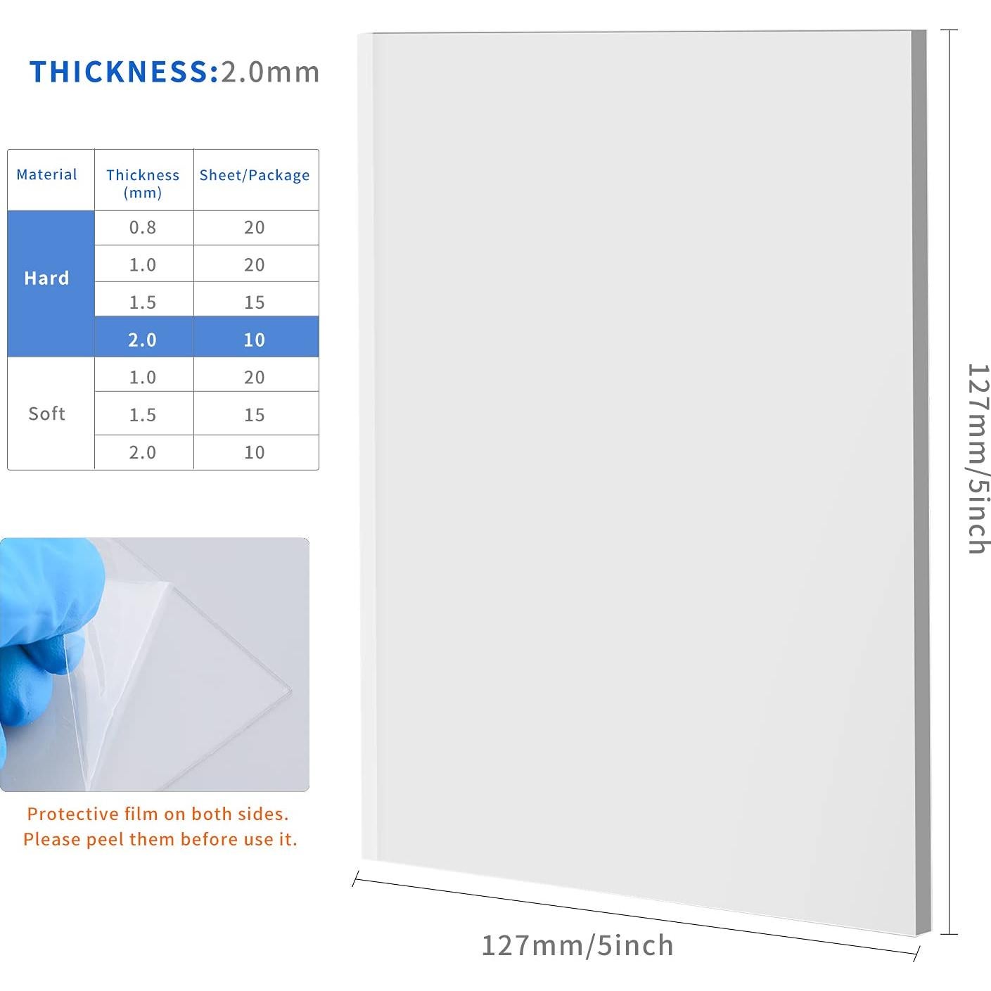 Hojas de Splint Dental Termoformado 2.0mm 10 Piezas
