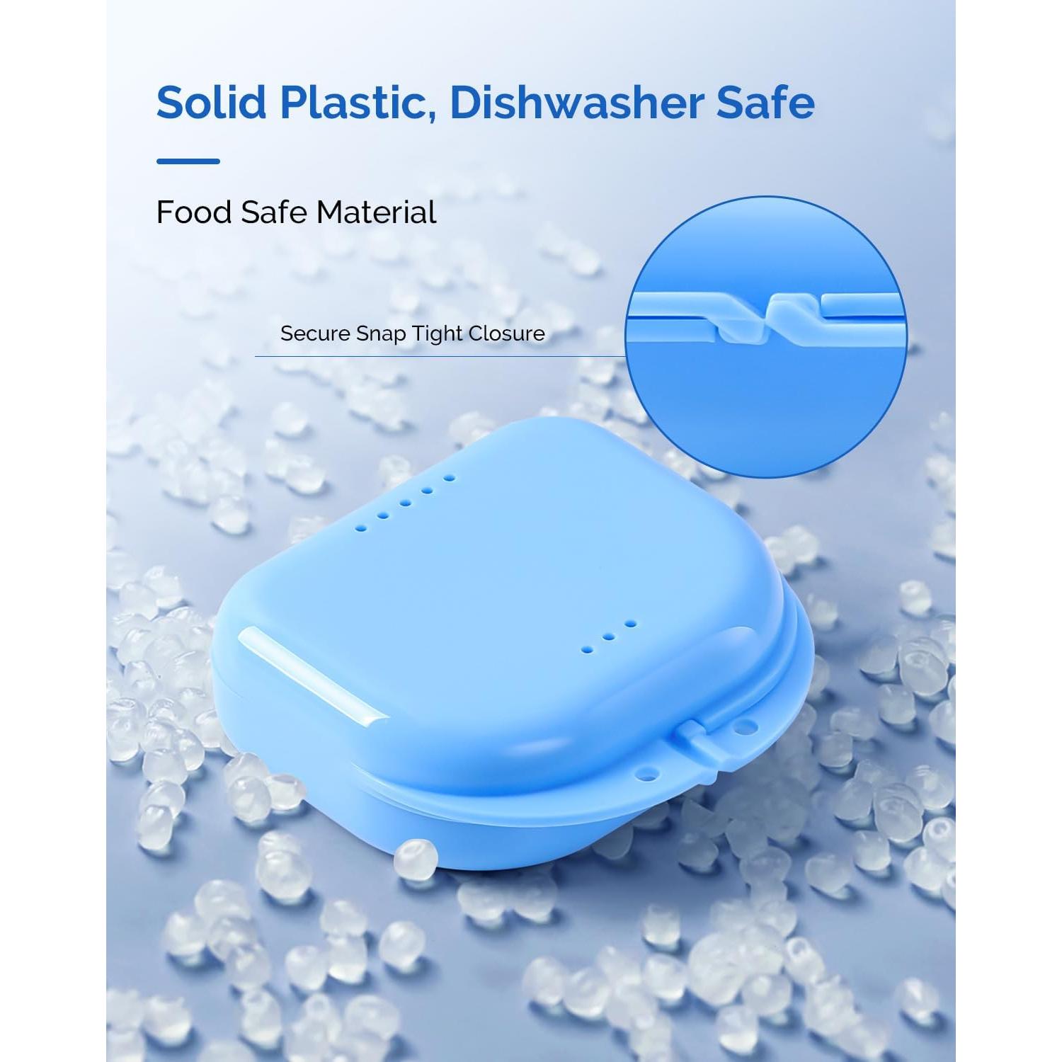 JMU 4 Pcs Retainer Case with Vent Holes, Mouth Guard Case Dental Storage Containe