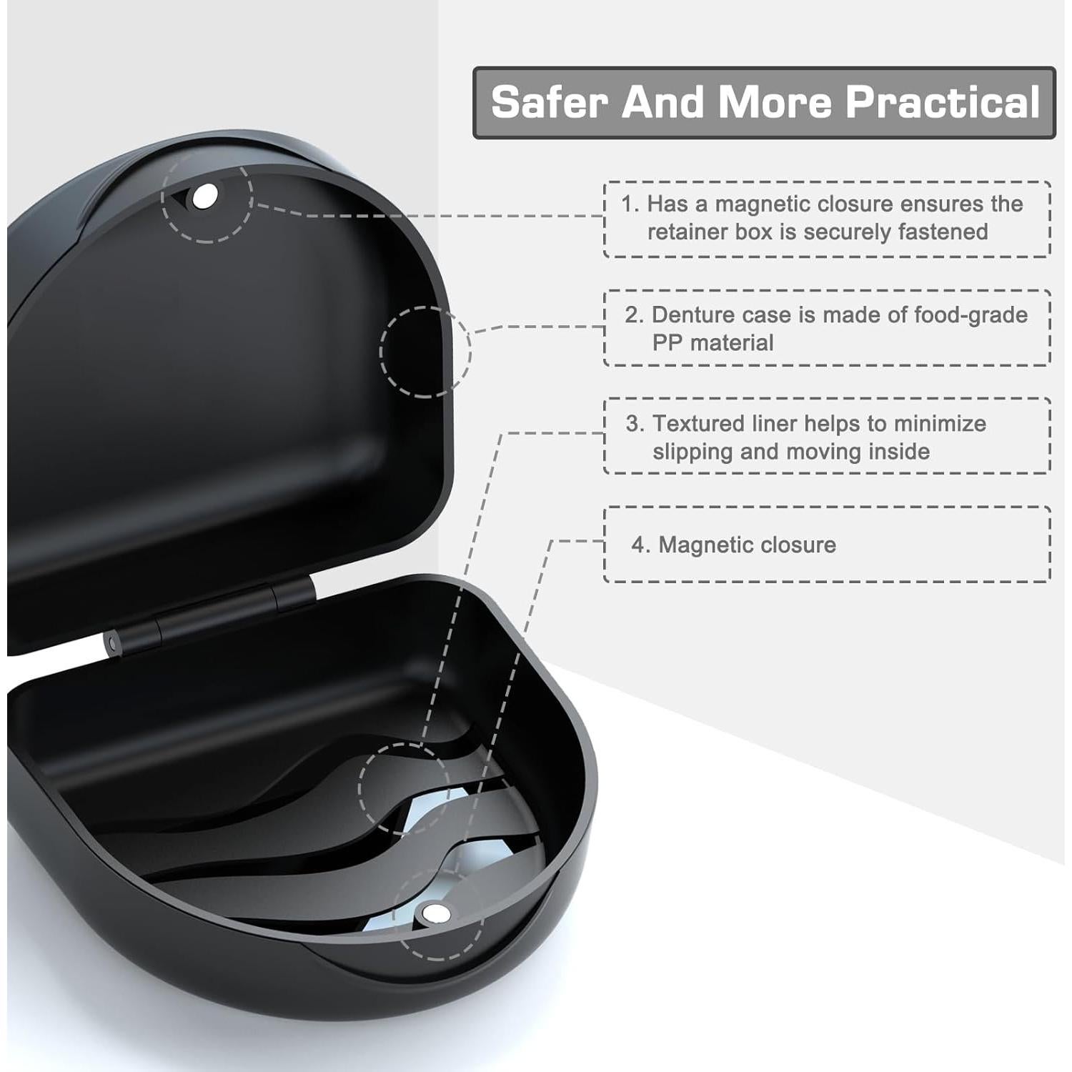 Caja de Retenedor BVN Negra para Alineadores y Protectores Bucales