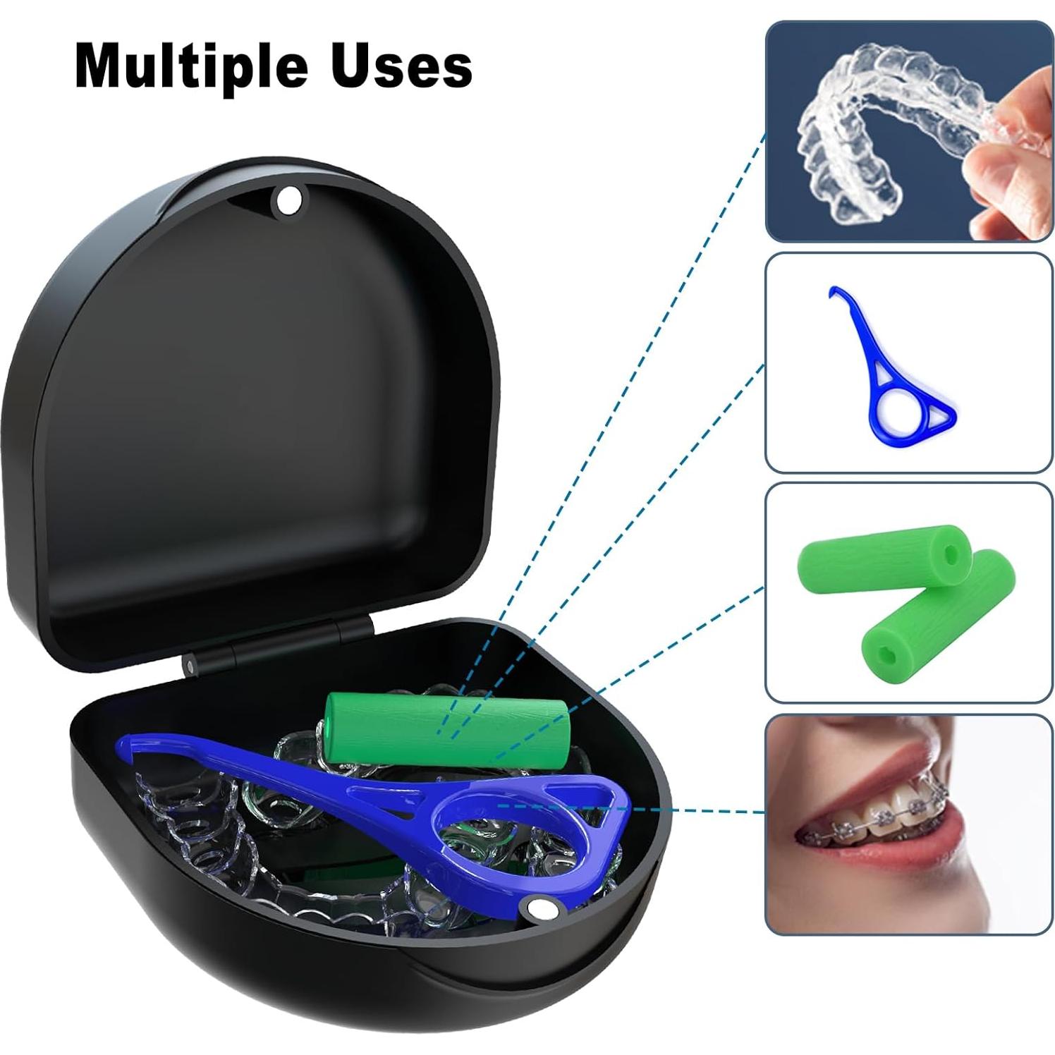 Caja de Retenedor BVN Negra para Alineadores y Protectores Bucales