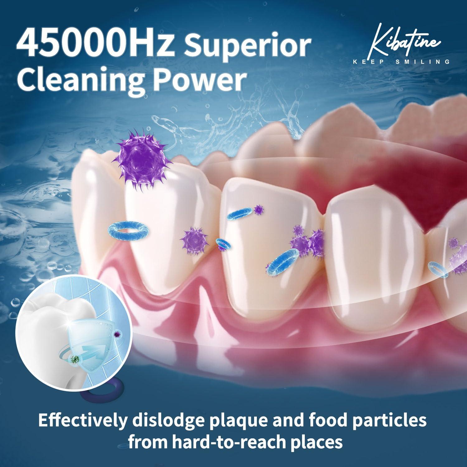 Limpiador Ultrasónico Kibatine con Luz UV 200ml para Dentaduras