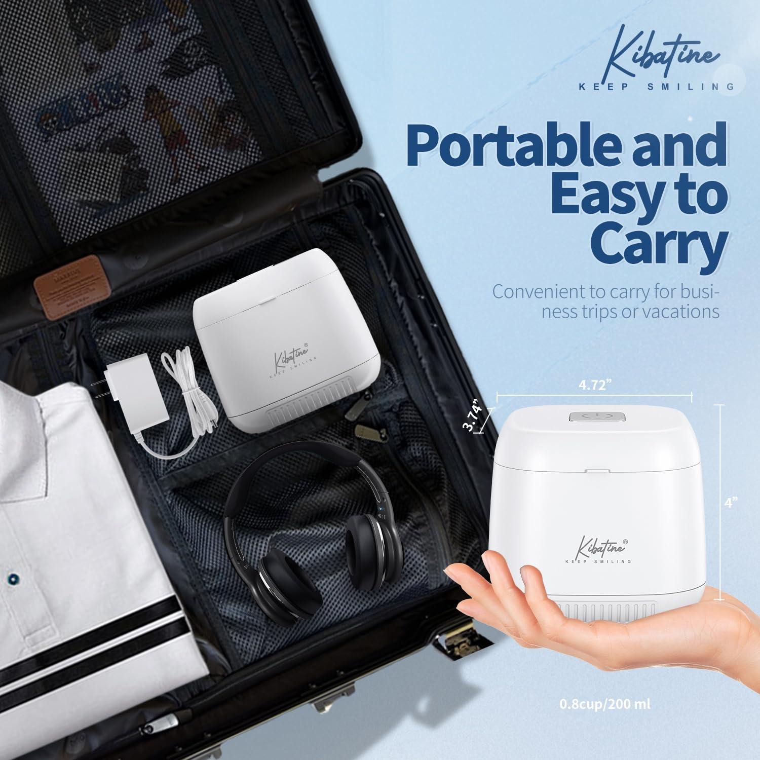 Limpiador Ultrasónico Kibatine con Luz UV 200ml para Dentaduras