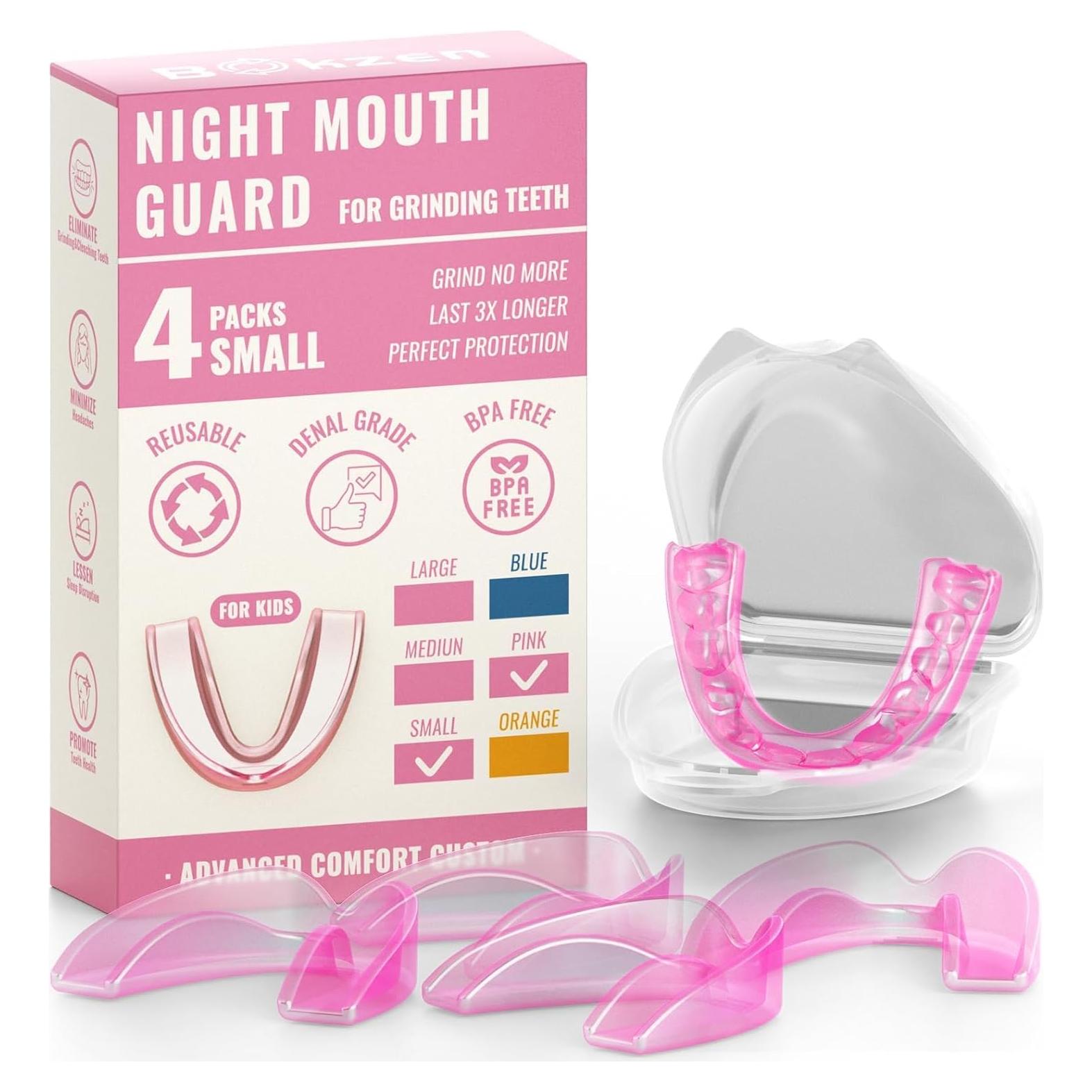 Paquete de 4 Protectores Bucales BOKZEN para Niños Rosa