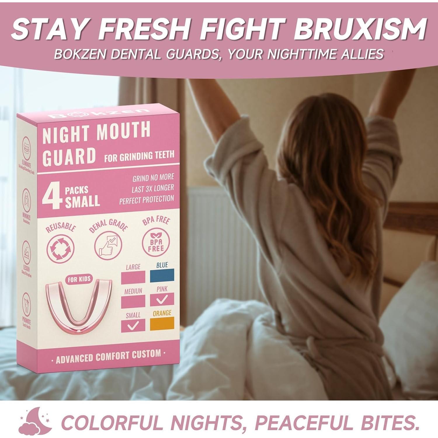 Paquete de 4 Protectores Bucales BOKZEN para Niños Rosa
