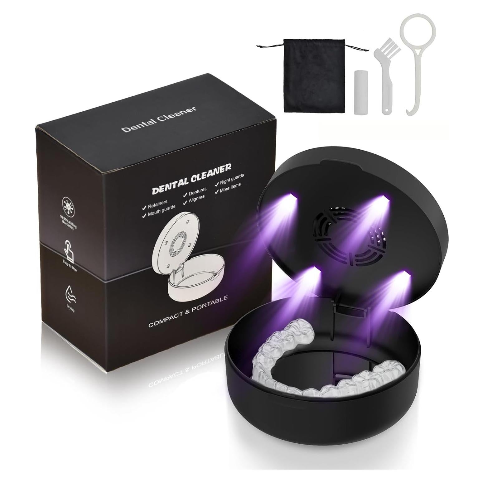 Caso de Retención UV Voraiya Negro con Ventilador y Espejo