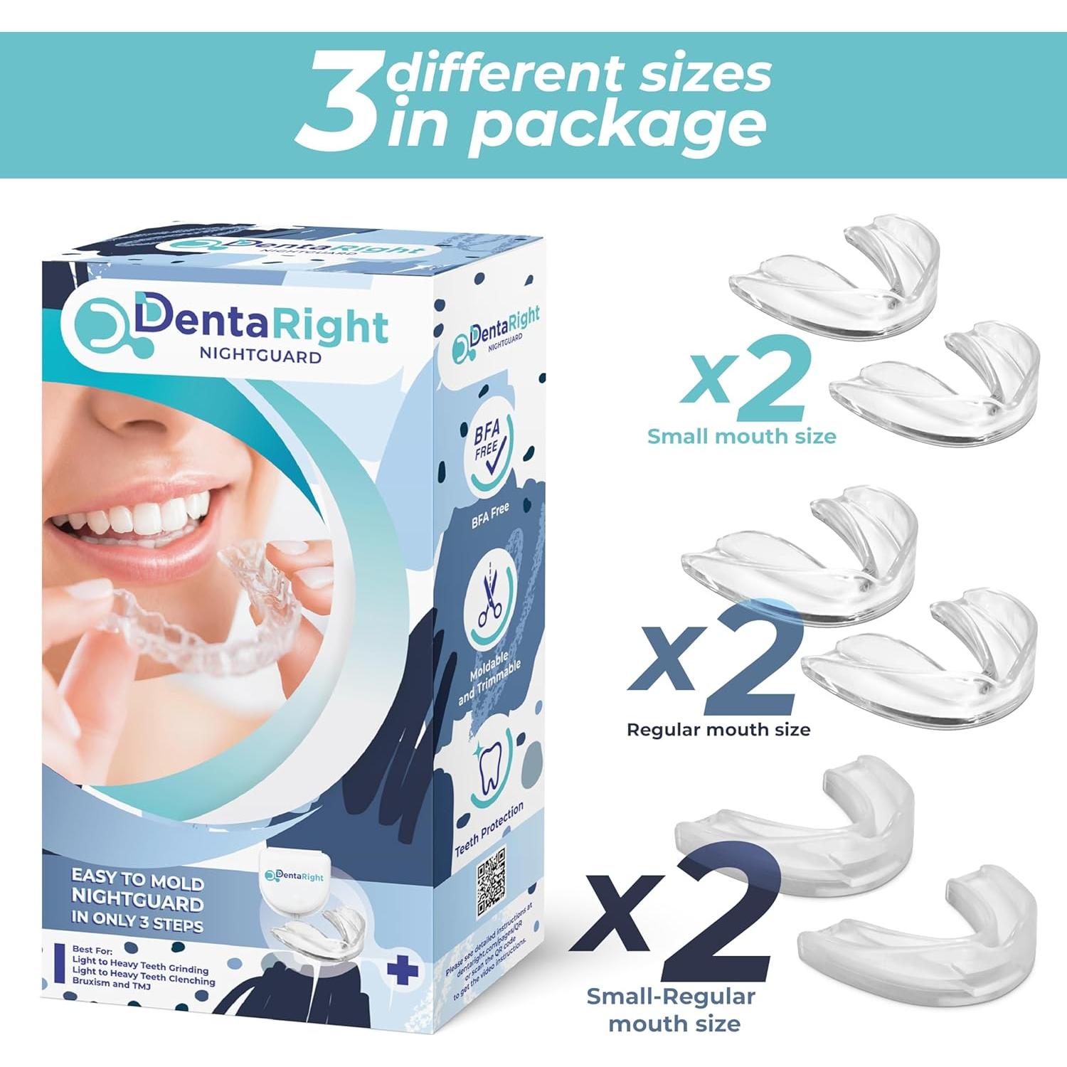 Protector Bucal DentaRight para Bruxismo - 6 Piezas Moldeables