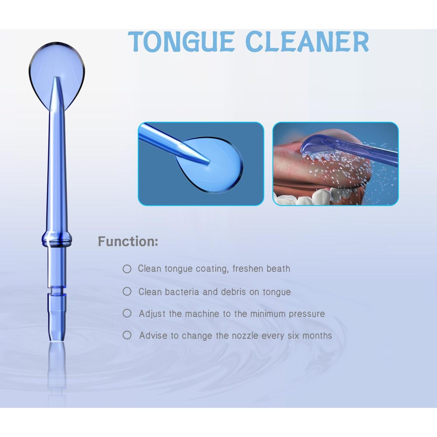 Puntas Limpiadoras de Lengua BOEEA para Irrigador Waterpik - 3 Pcs