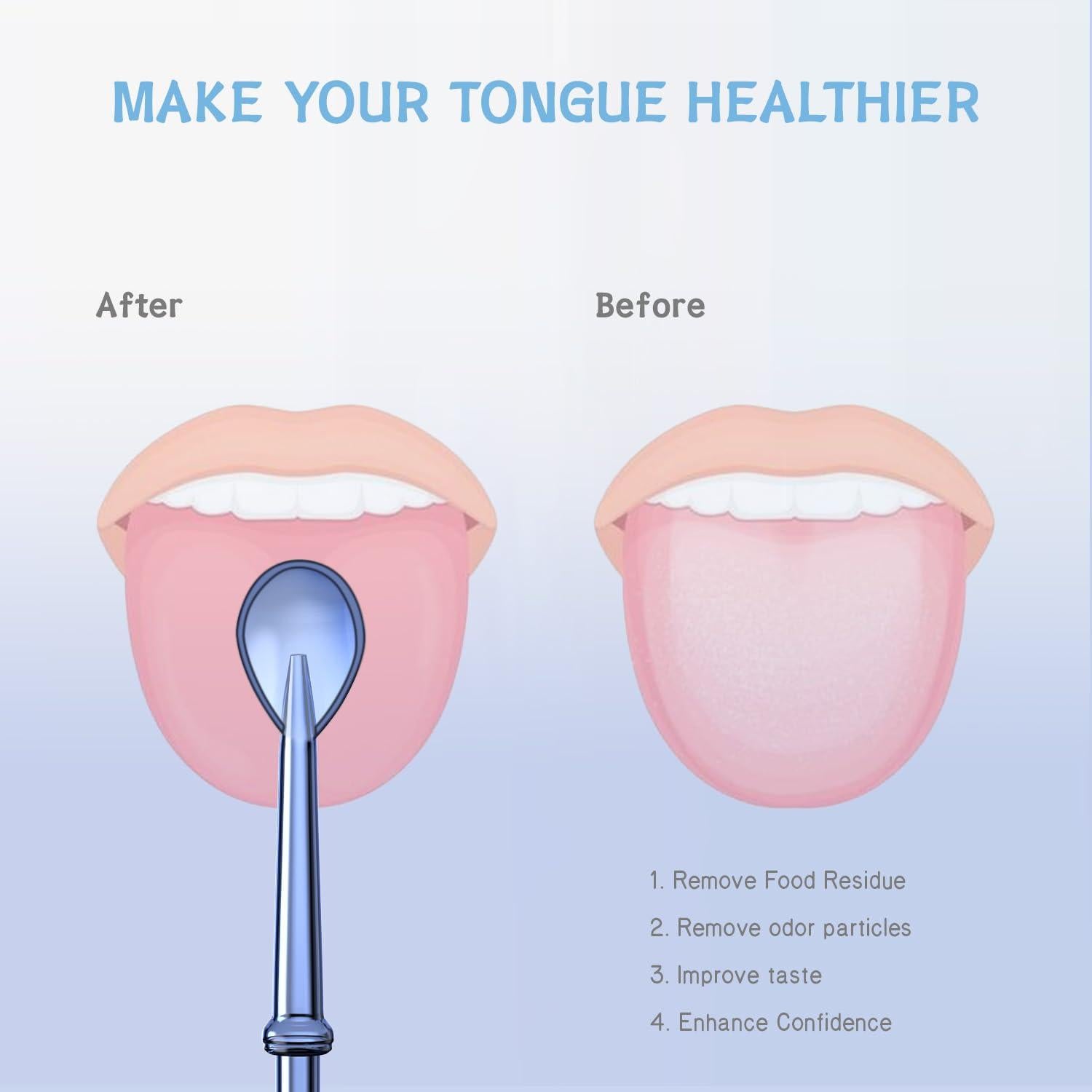 Puntas Limpiadoras de Lengua BOEEA para Irrigador Waterpik - 3 Pcs