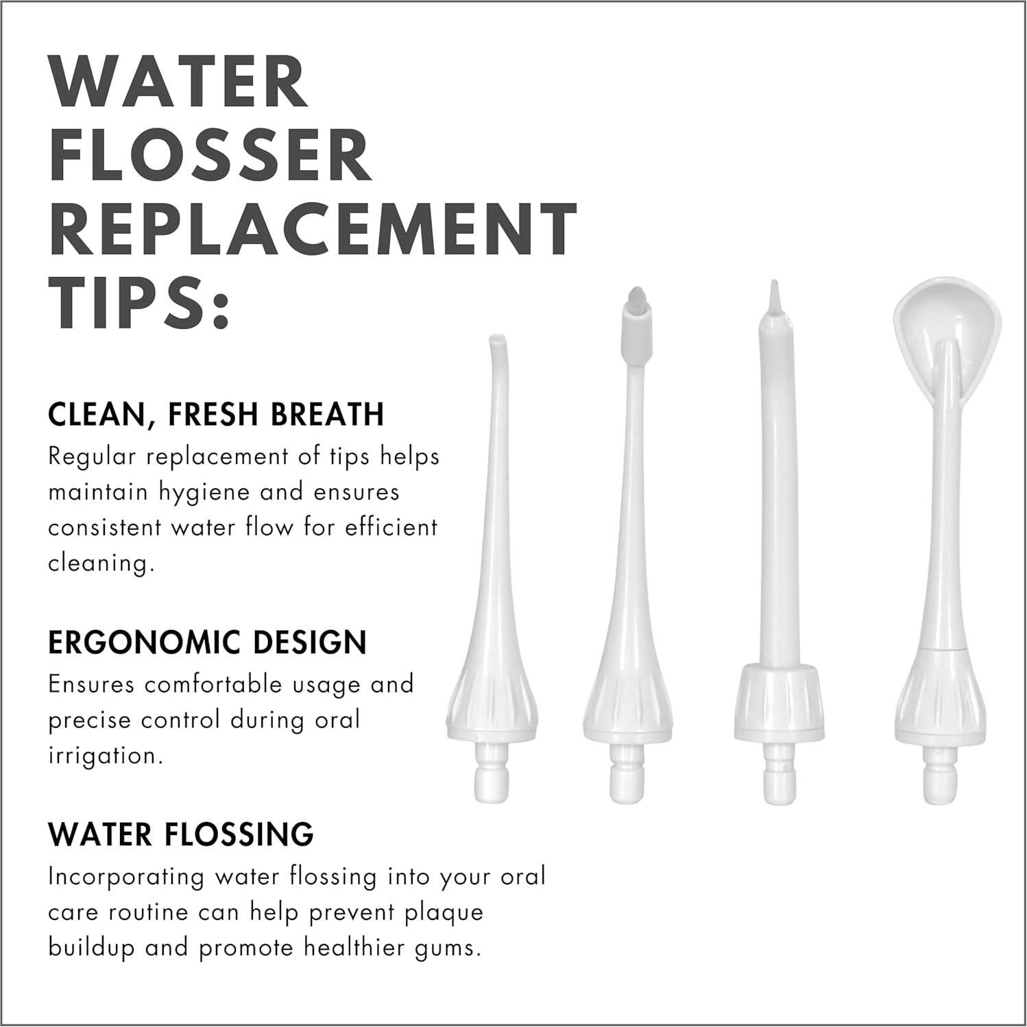 Paquete de 4 Puntas de Reemplazo ToiletTree para Irrigador Oral