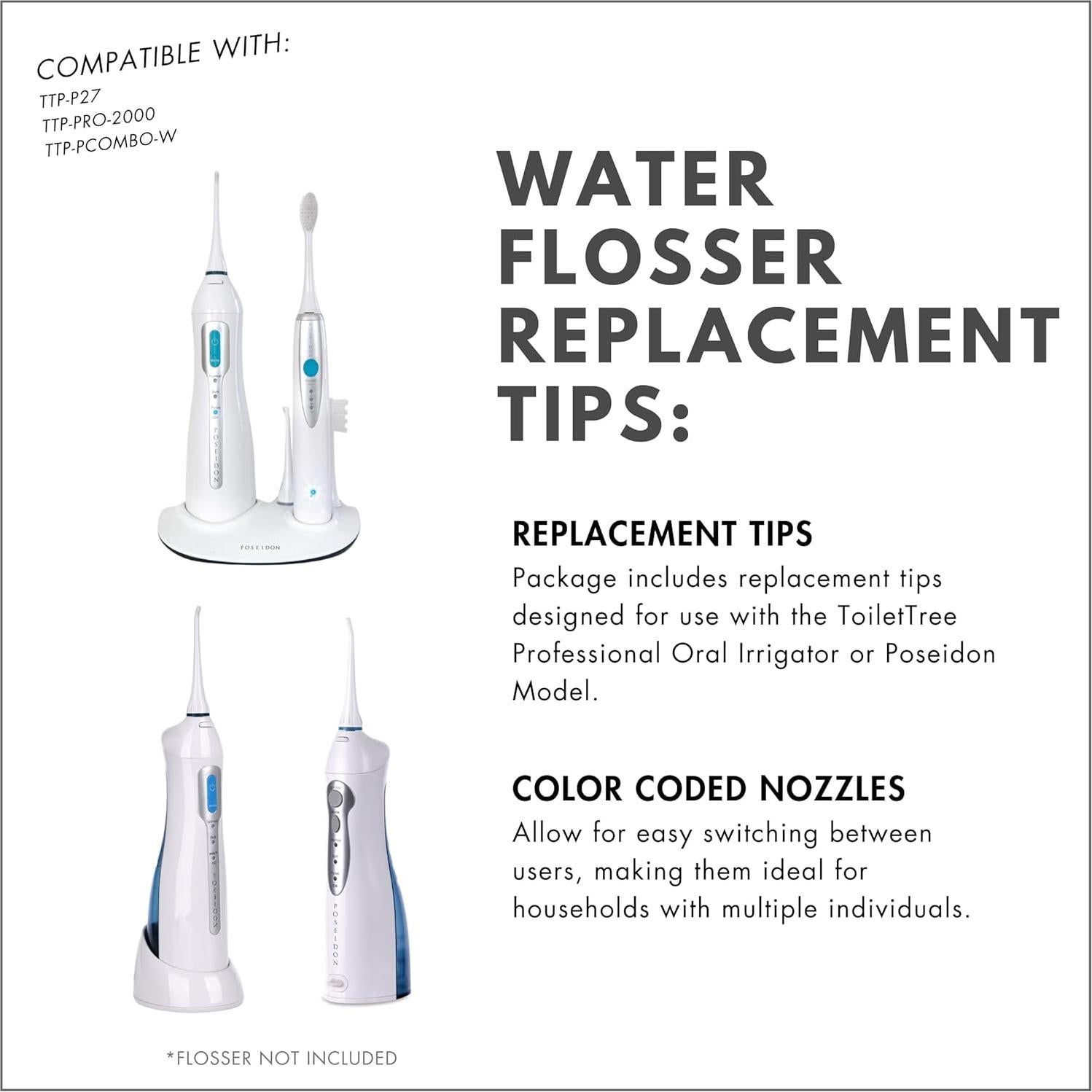 Consejos de Reemplazo ToiletTree para Irrigador Oral - Paquete de 8