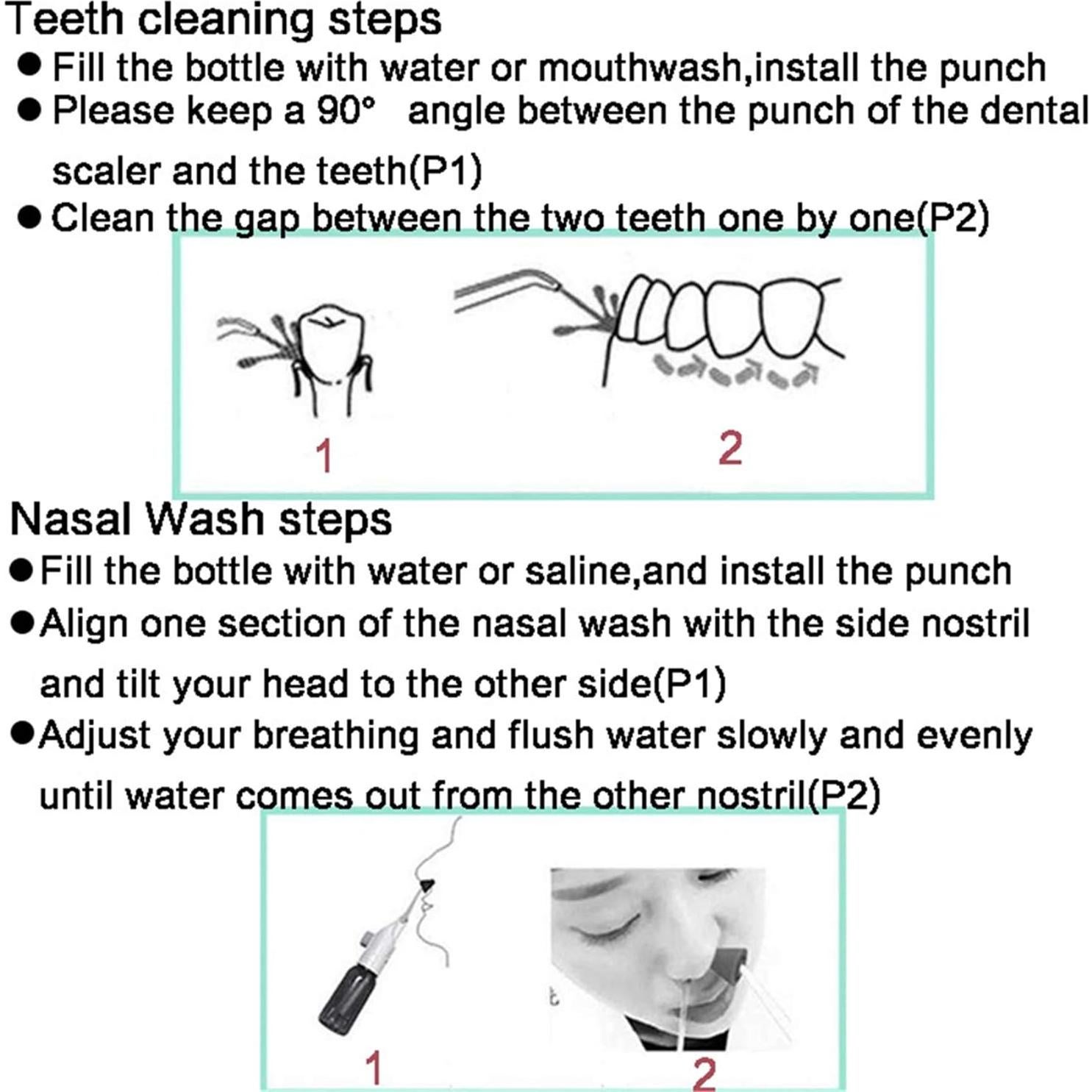 Irrigador Oral Portátil LM BODYCARE con 5 Boquillas 17cm