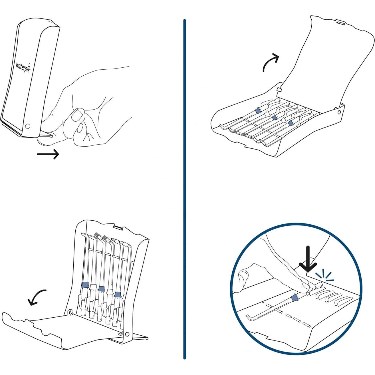 Consejos de Reemplazo Waterpik TS-100E con Estuche 6 Piezas