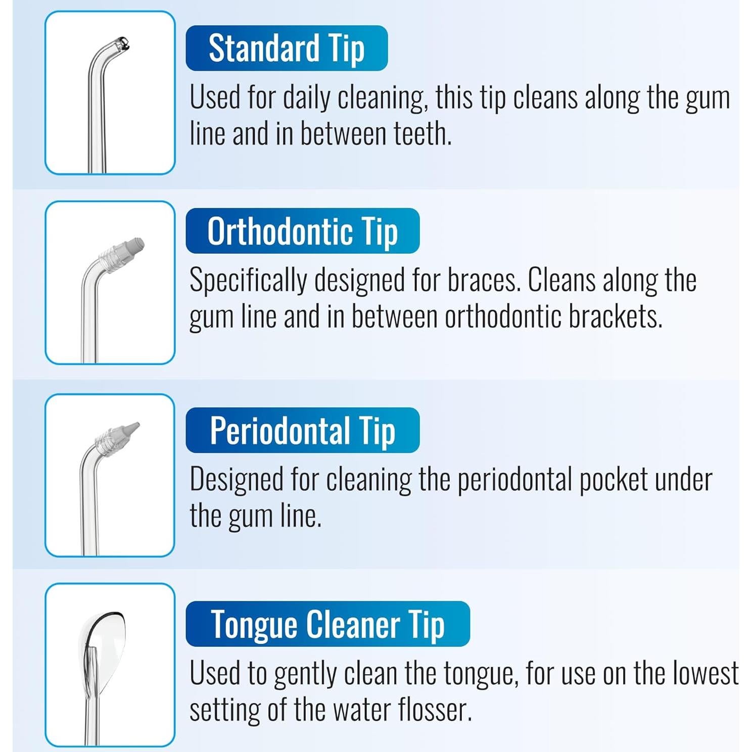 Consejos de Reemplazo HealthSmart para Irrigador Dental B0BTQT6PST