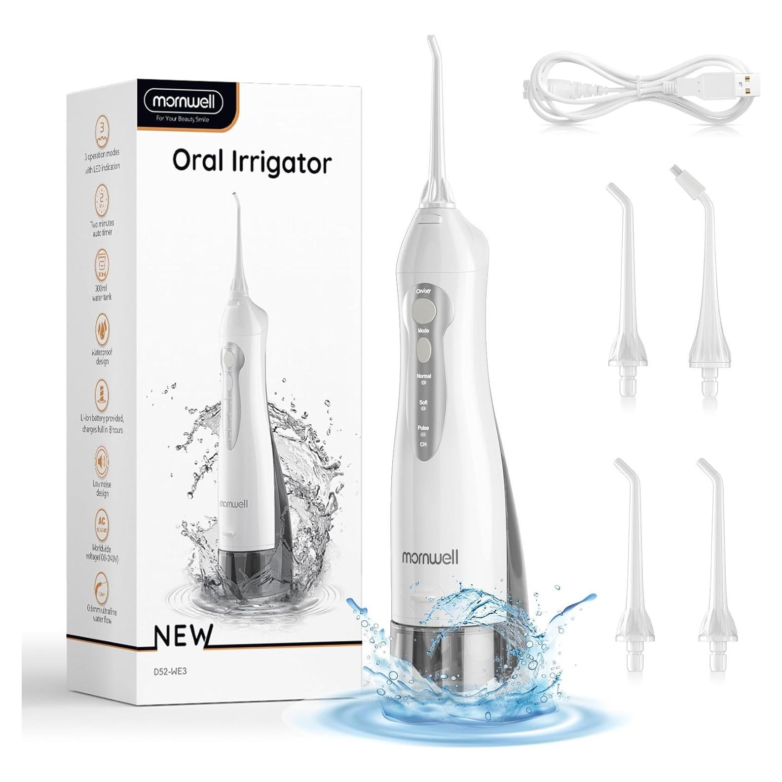 Irrigador Oral Inalámbrico Mornwell D52-1 300ml 3 Modos