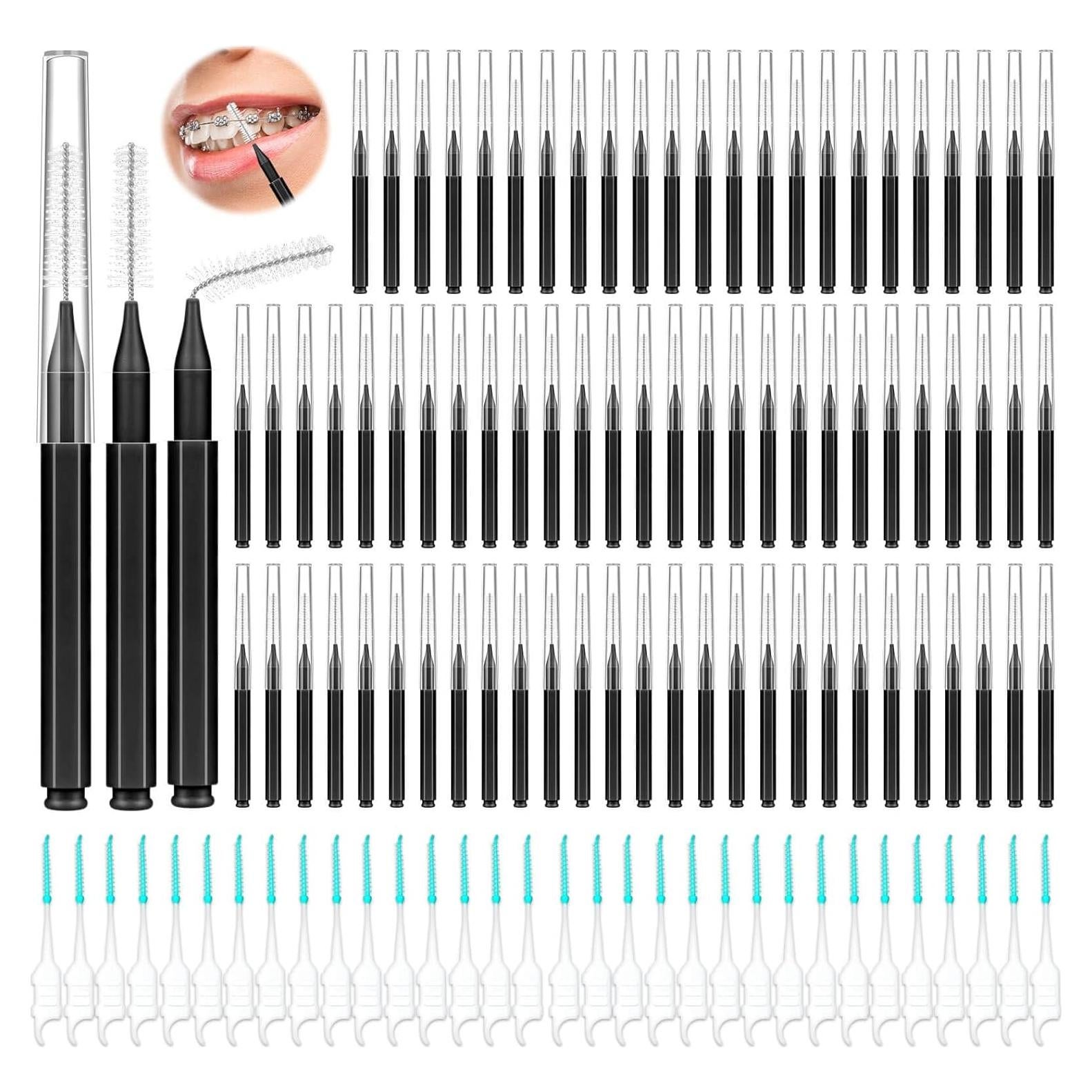 Lezmarket 300 Cepillos Interdentales para Brackets Negros