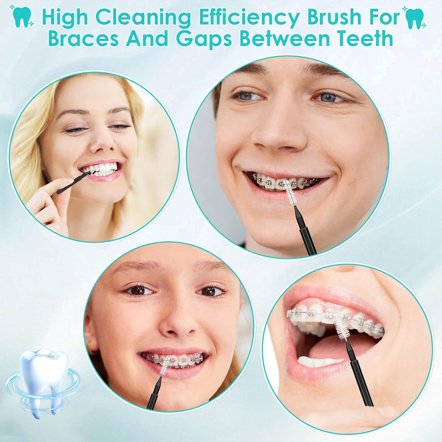 Lezmarket 300 Cepillos Interdentales para Brackets Negros