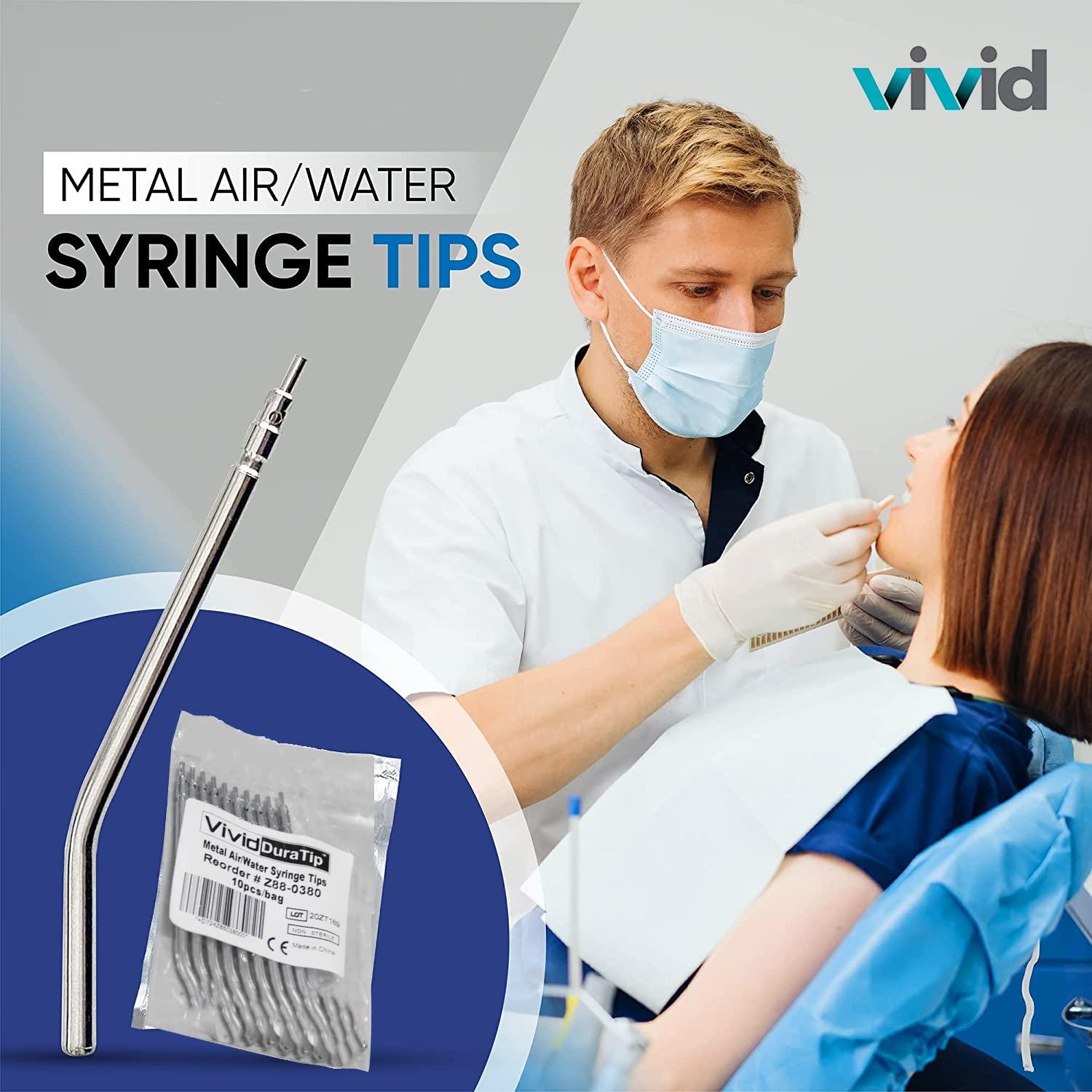 Puntas de Jeringa de Aire y Agua Metálicas Pearson Dental - Paquete de 10