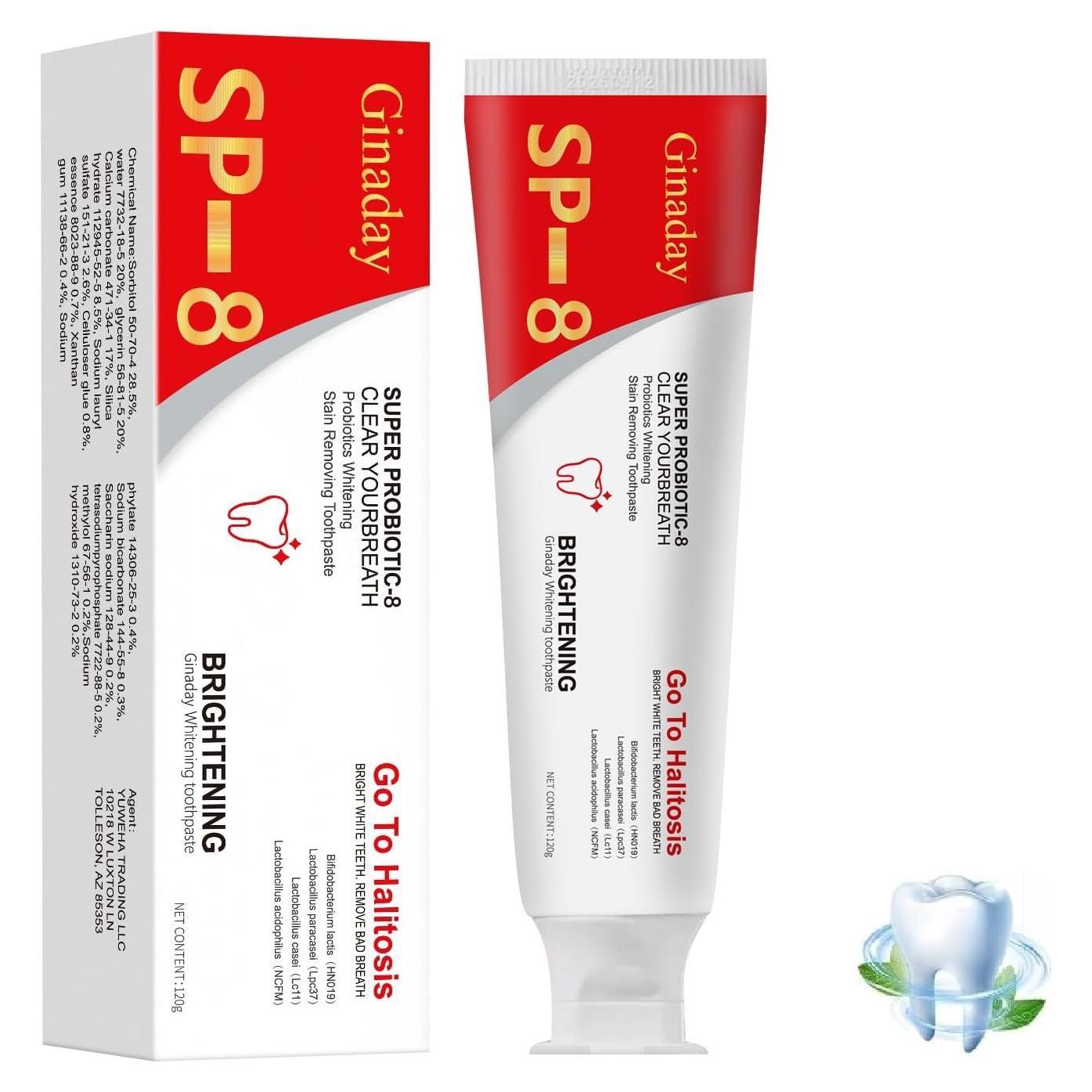 Pasta de Dientes Blanqueadora Probiotica SP-8 120g - Identicalven