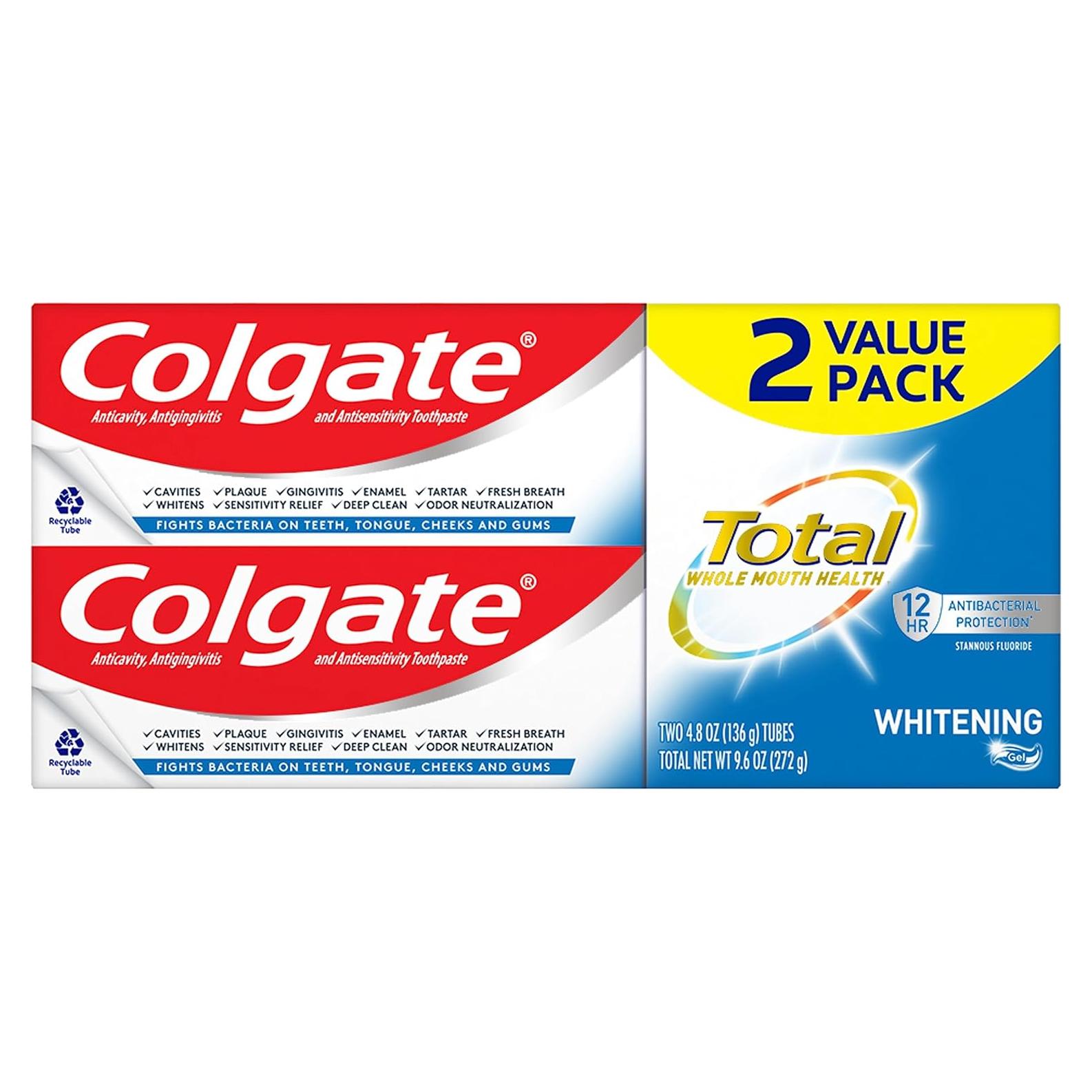 Gel Blanqueador de Pasta de Dientes Colgate Total Menta 272g