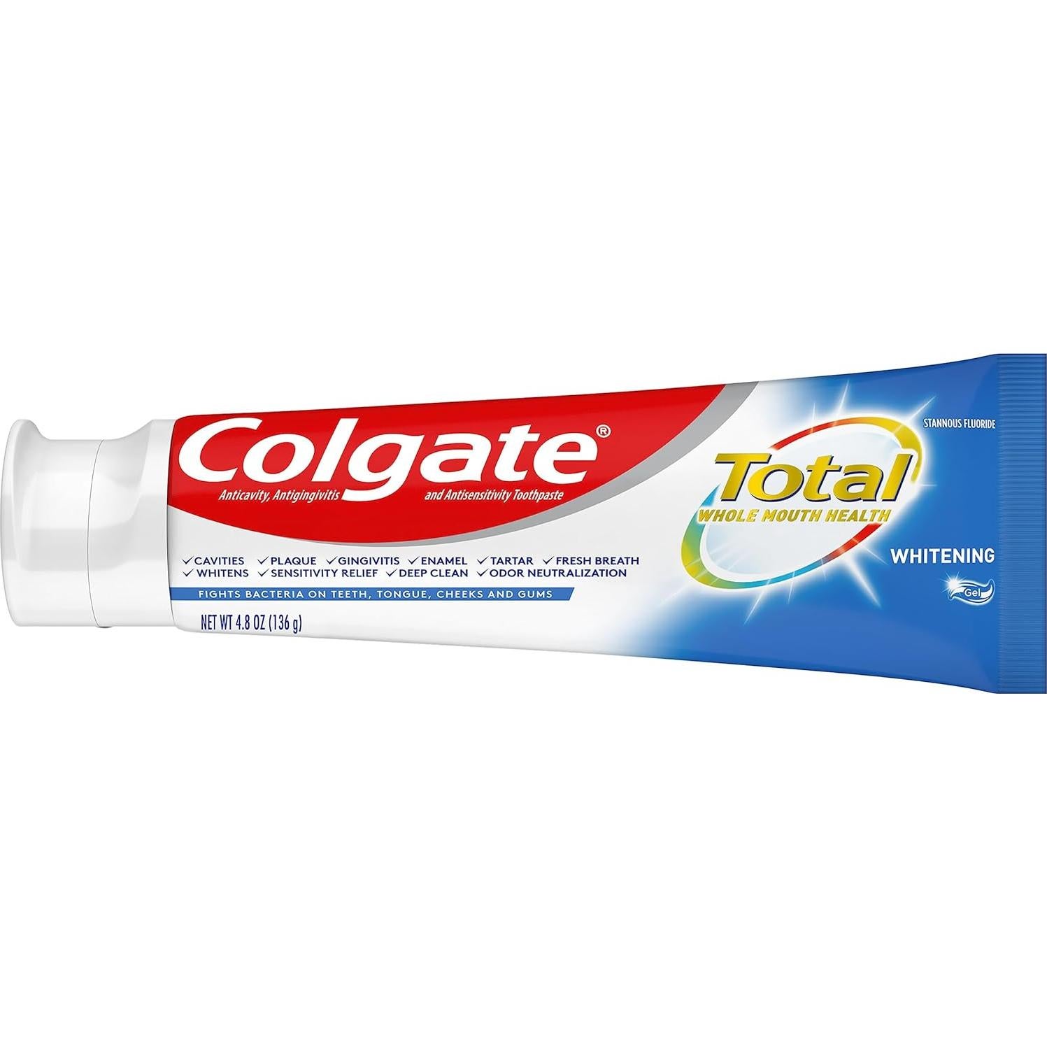 Gel Blanqueador de Pasta de Dientes Colgate Total Menta 272g