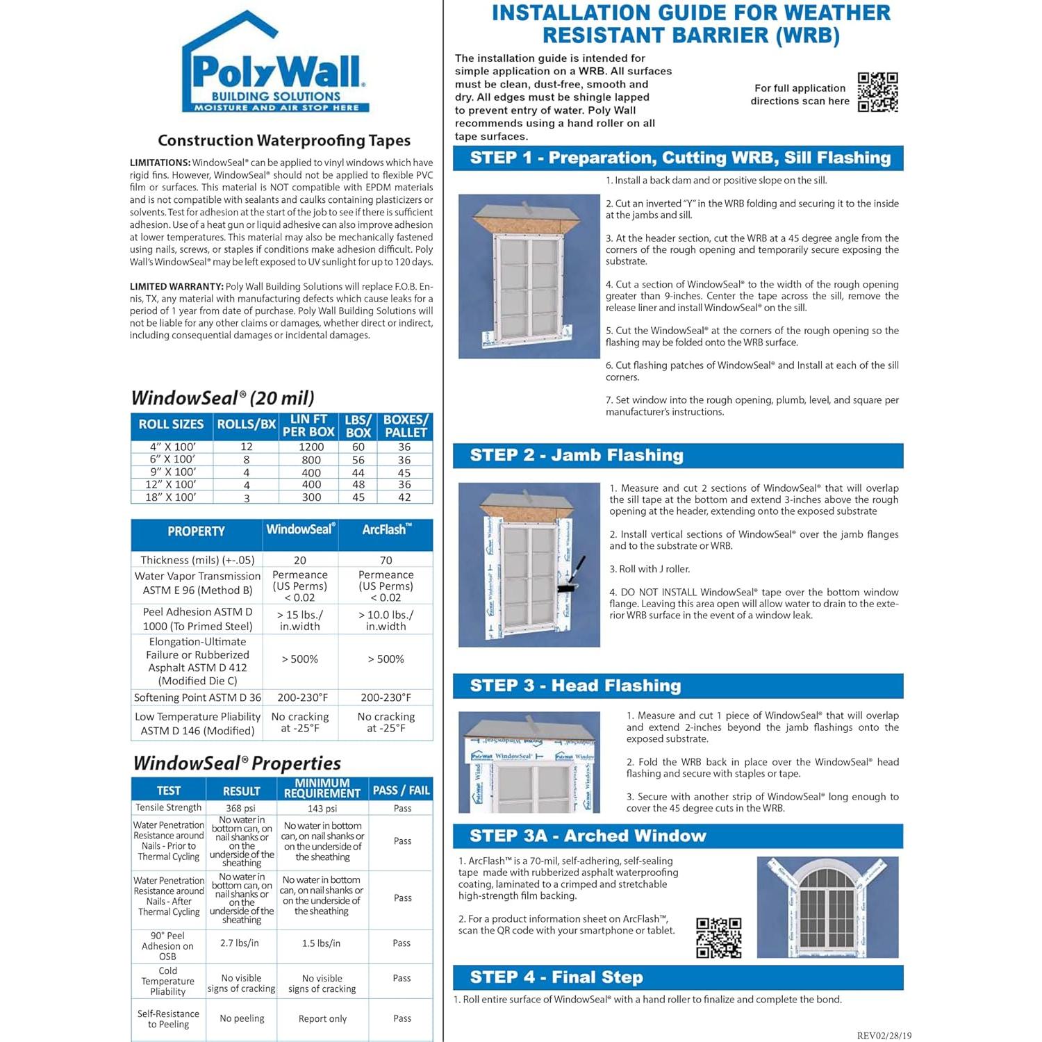Cinta de Sellado Impermeable Polyguard 10.16cm x 30.48m