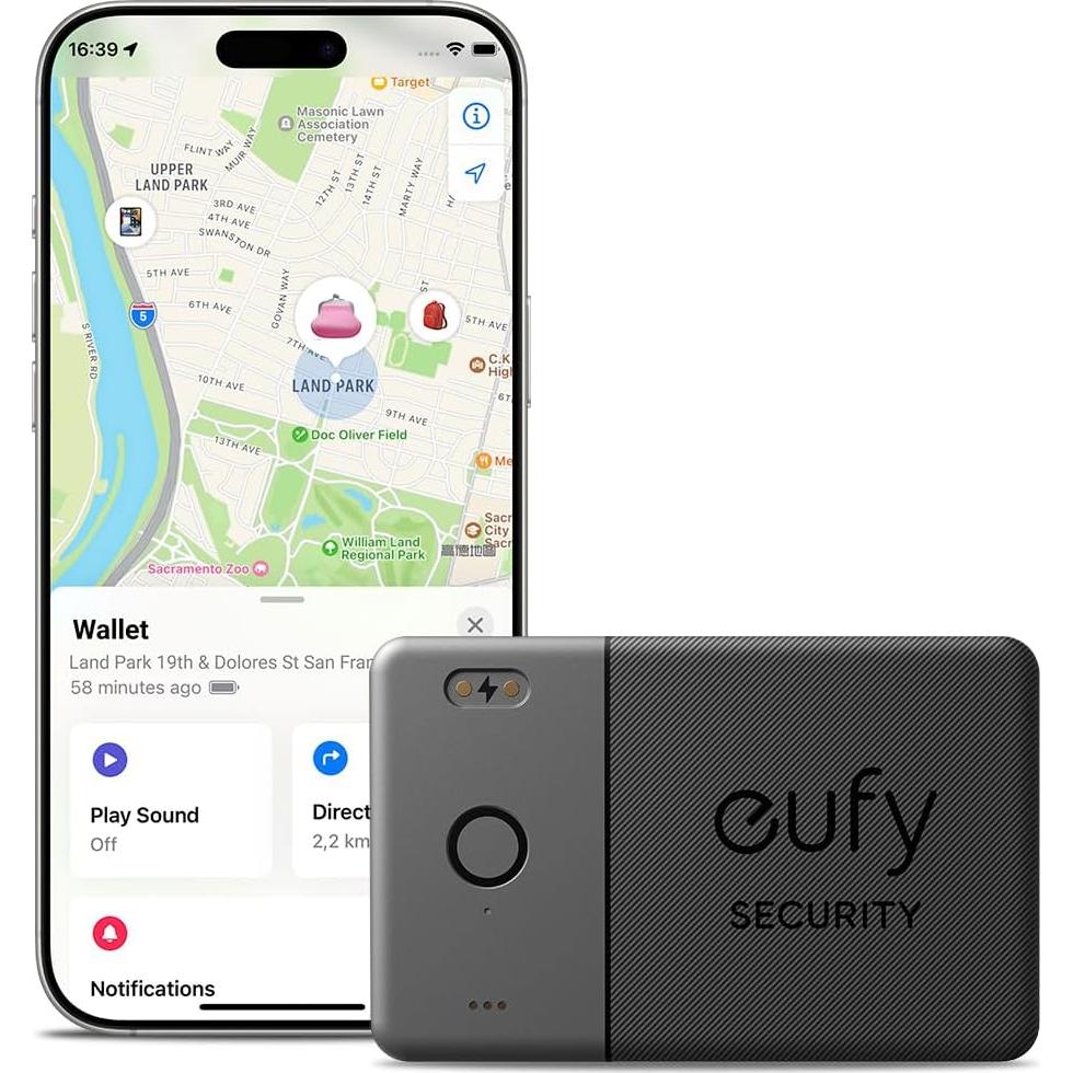 Rastreador Bluetooth Eufy SmartTrack Card E30 Negro