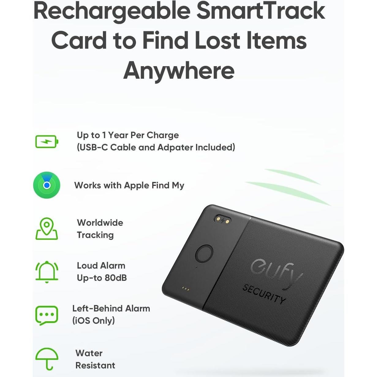 Rastreador Bluetooth Eufy SmartTrack Card E30 Negro