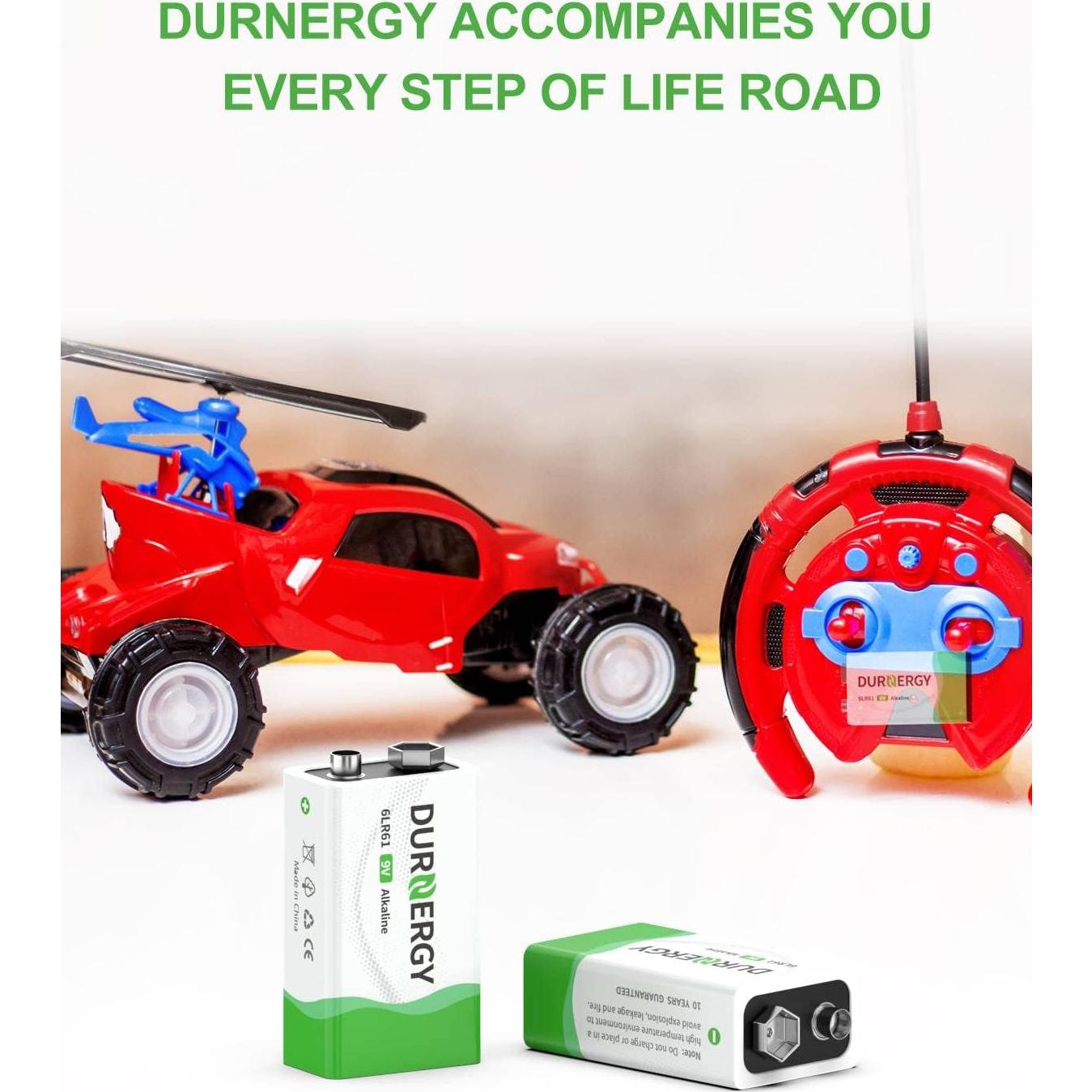 Baterías Alcalinas 9V DURNERGY - Paquete de 8 Unidades