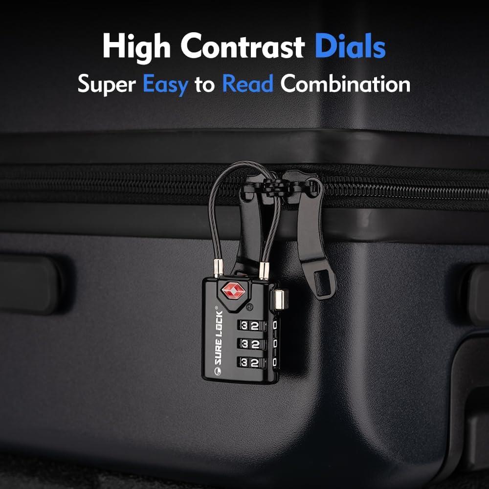 Candado de Combinación Sure Lock TSA 21105P Negro 1 Paquete