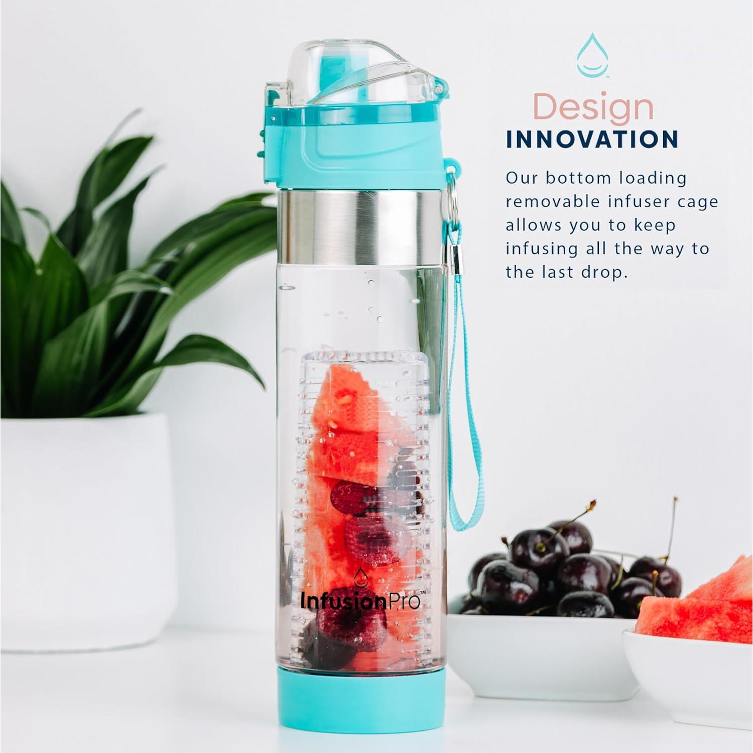 Botella Infusora de Frutas Infusion Pro 24 oz Teal