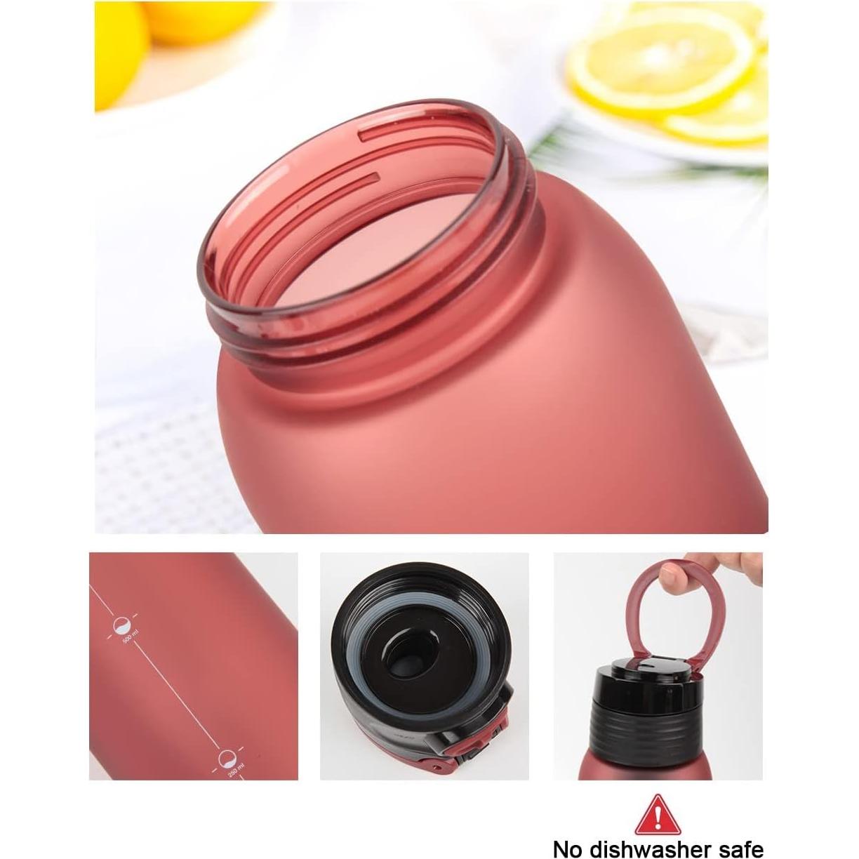 Botella de Agua Infusora GOX 0.95L con Tapa y Agarradera Cranberry