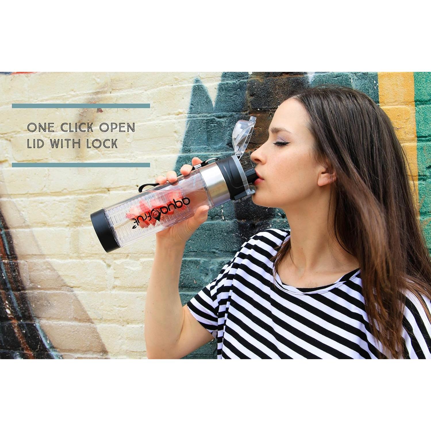 Botella de Agua Infusora de Frutas AquaFrut 710ml Negra