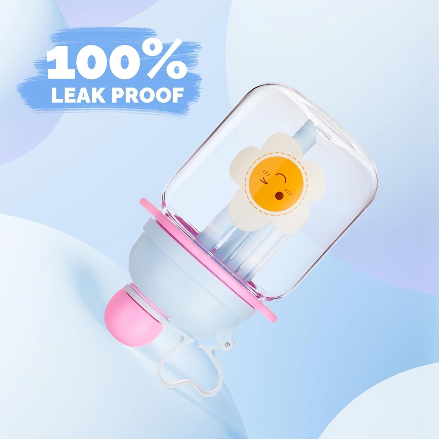 Botella de Agua para Niños 800ml Tritan Azul con Pajilla