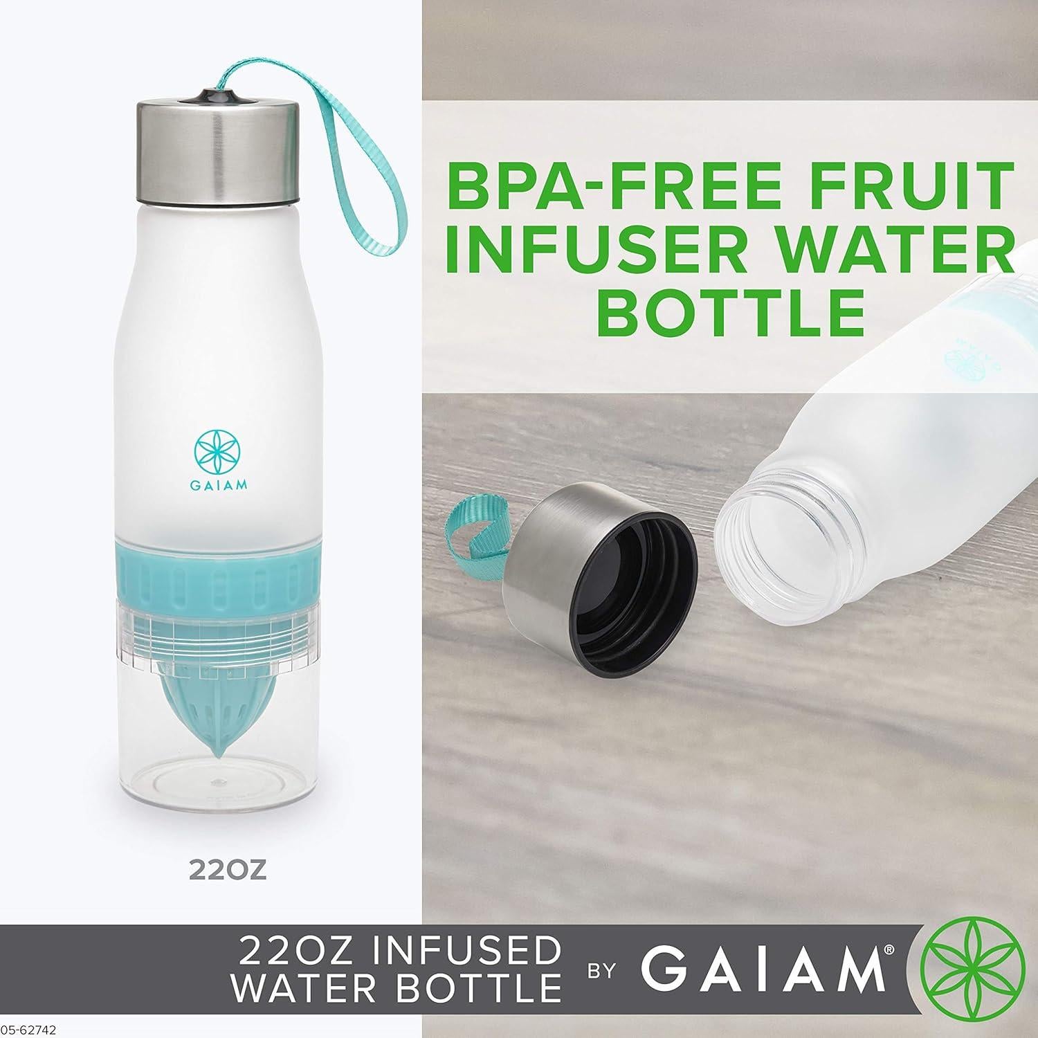 Botella de Agua con Infusor de Frutas Gaiam 0.65L Libre de BPA