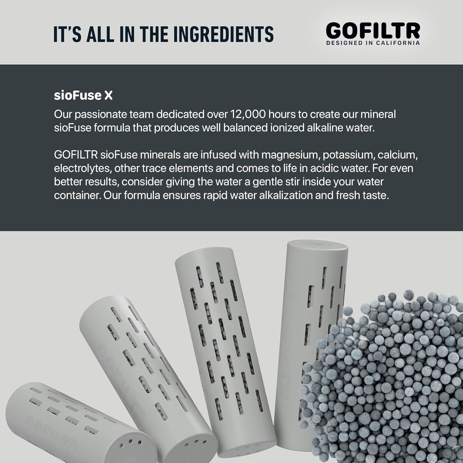 Infusor de Agua Alcalina GOFILTR - Magnesio 9.5 pH - 750 Recargas