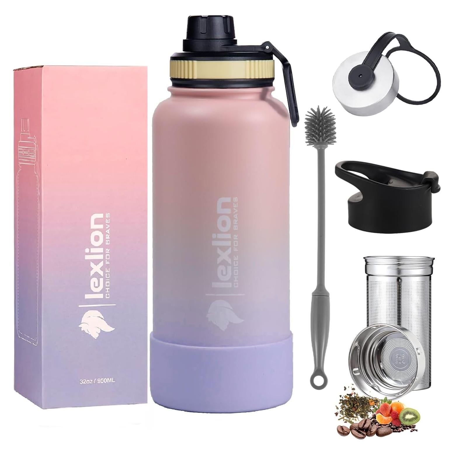 Botella de Agua Lexlion 32 Oz Acero Inoxidable Infusor