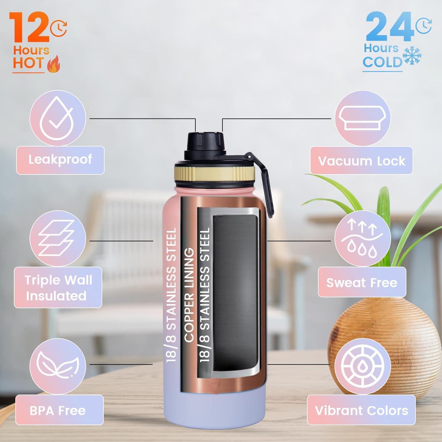 Botella de Agua Lexlion 32 Oz Acero Inoxidable Infusor