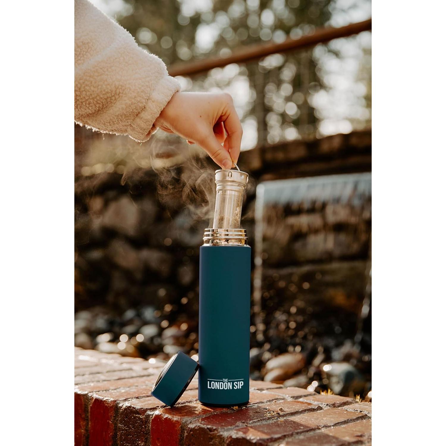 Taza de Viaje London Sip Infusor de Té Acero Inoxidable 473ml