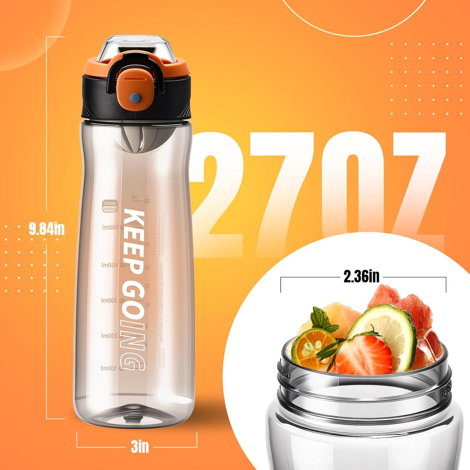 Botella de Agua Deportiva Lizhluzh 800ml a Prueba de Fugas