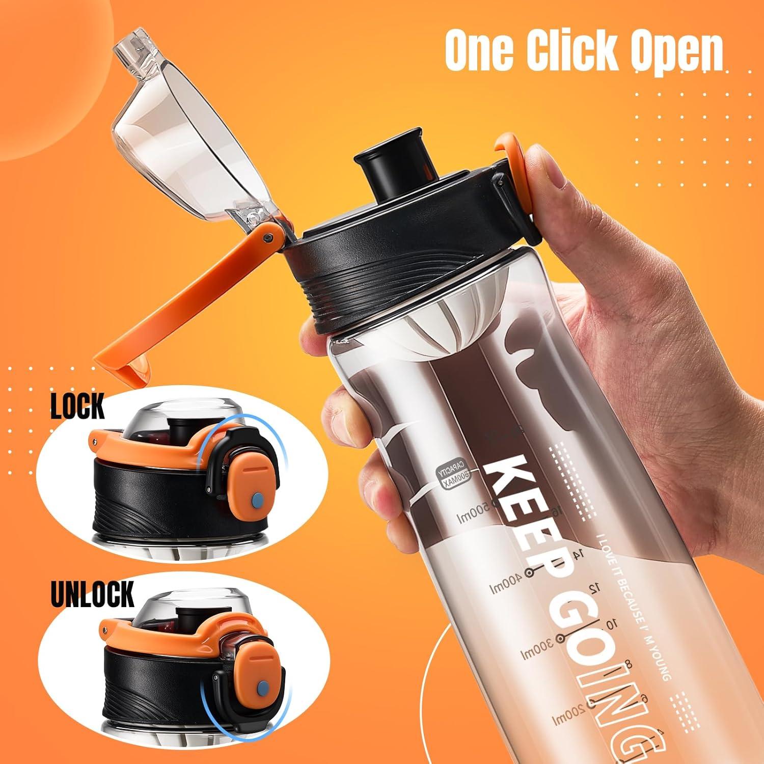 Botella de Agua Deportiva Lizhluzh 800ml a Prueba de Fugas